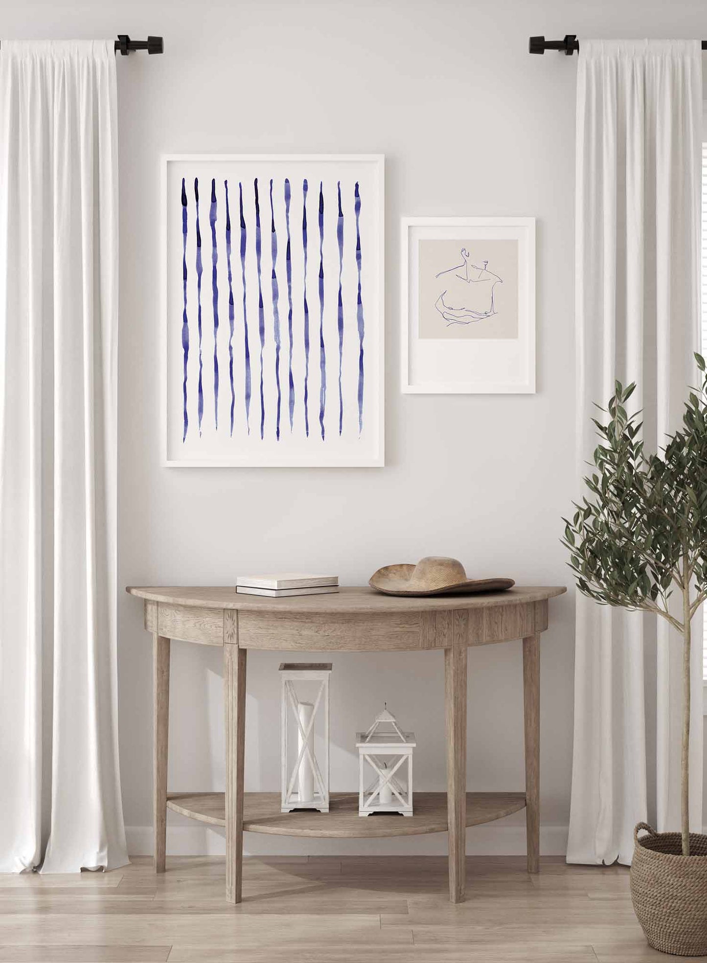 Nautical Stripes is a minimalist illustration of blue nautical stripes reminiscing the uniform of sailors by Opposite Wall.