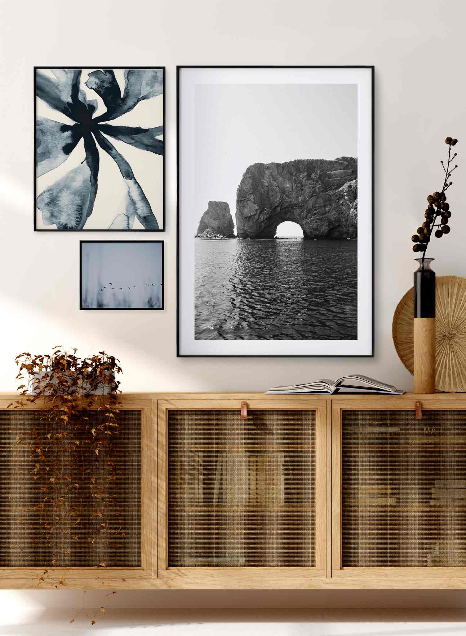 Gaspé is a minimalist photography of the famous and daunting Percé Rock in Gaspé, Quebec by Opposite Wall. 