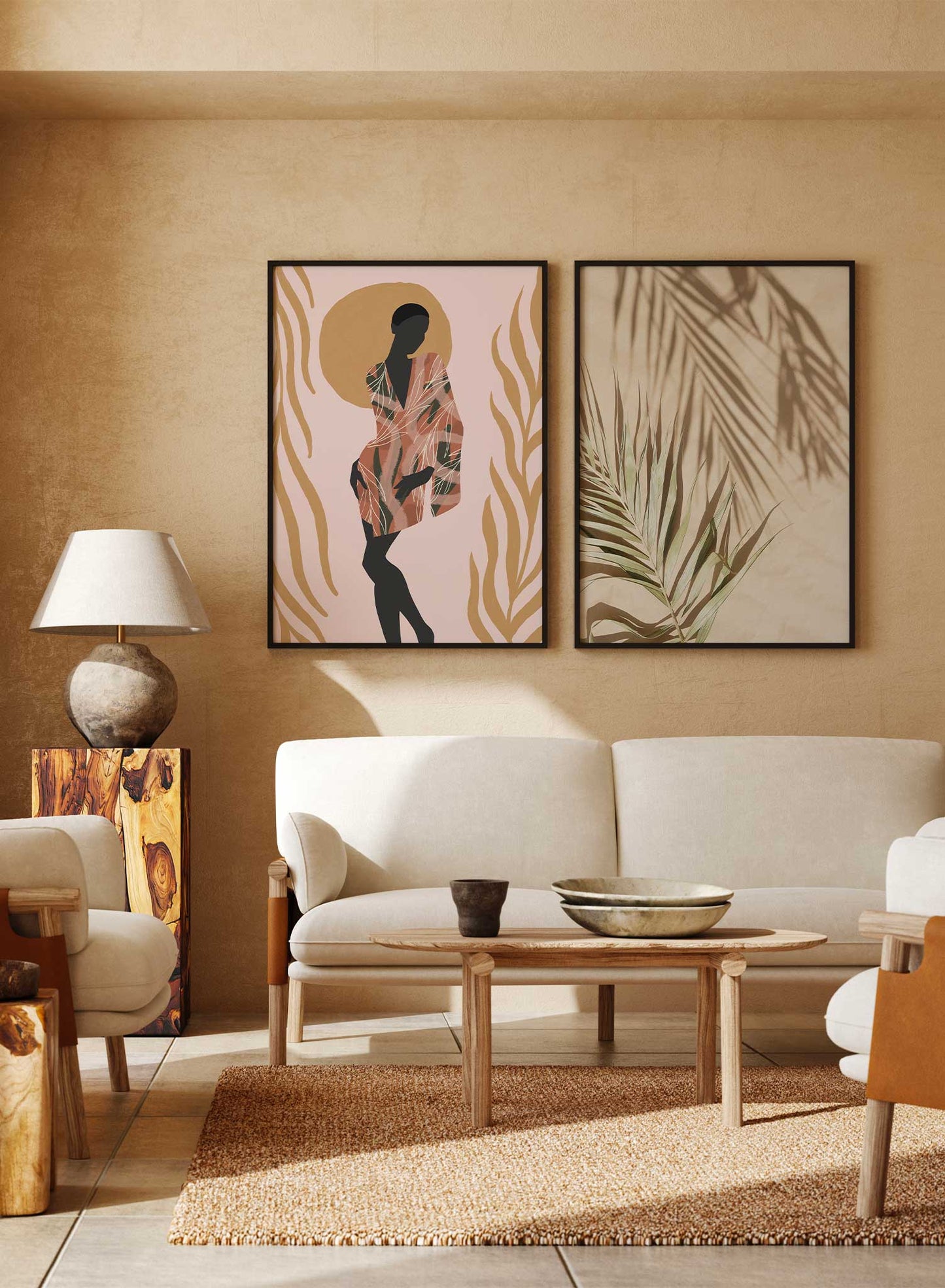 Amara is a minimalist illustration of a woman wearing a pink and green dress posing like a model by Opposite Wall.