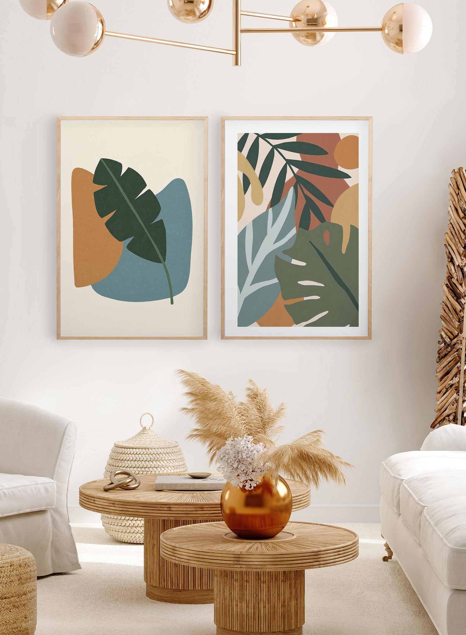 Vibrant Herborium is a minimalist illustration of colourful leaves coming from different plants superposed on top of each other by Opposite Wall.