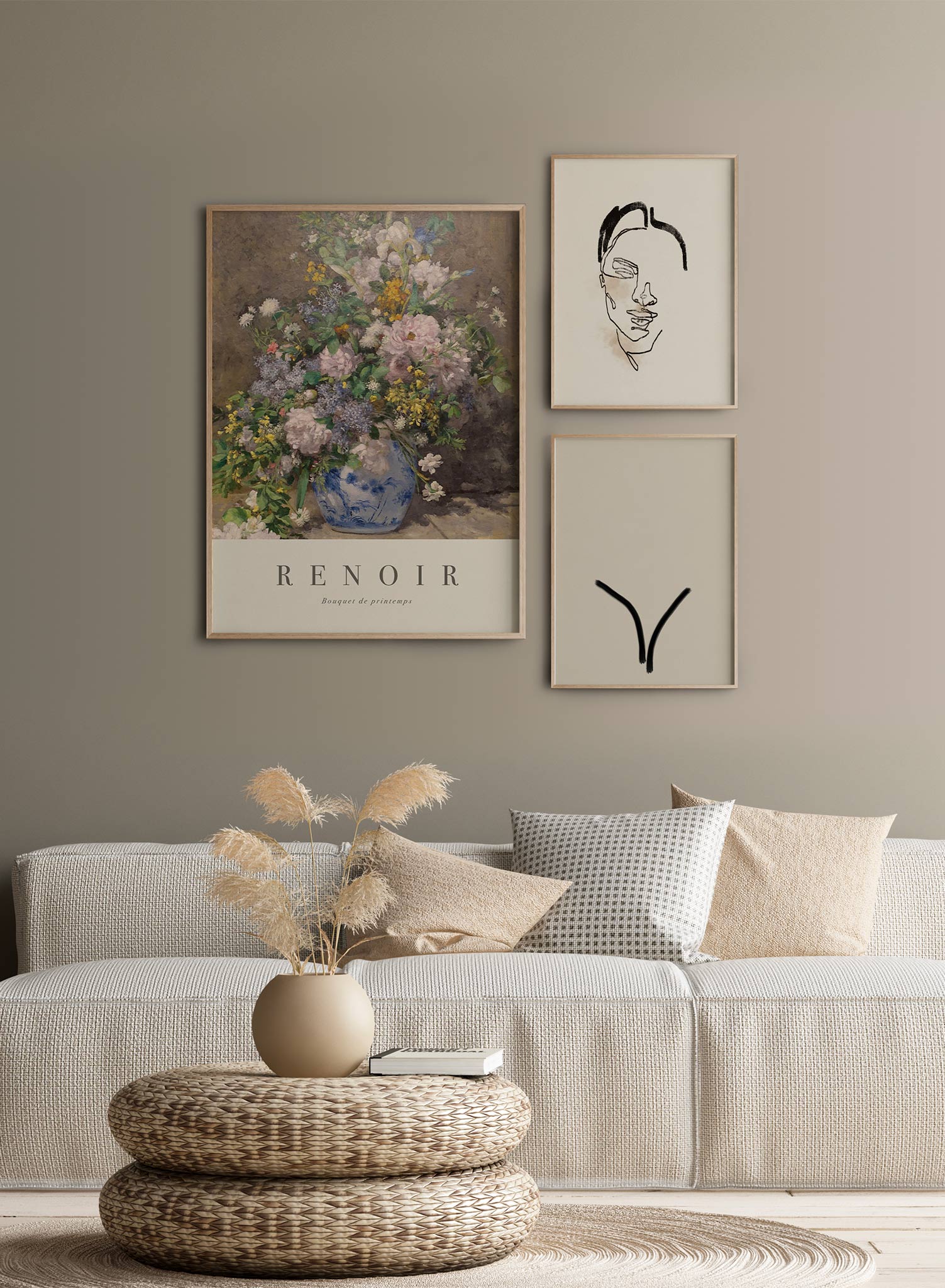 Renoir’s Spring Bouquet is a minimalist artwork by Opposite Wall of Pierre-Auguste Renoir's Bouquet de printemps.