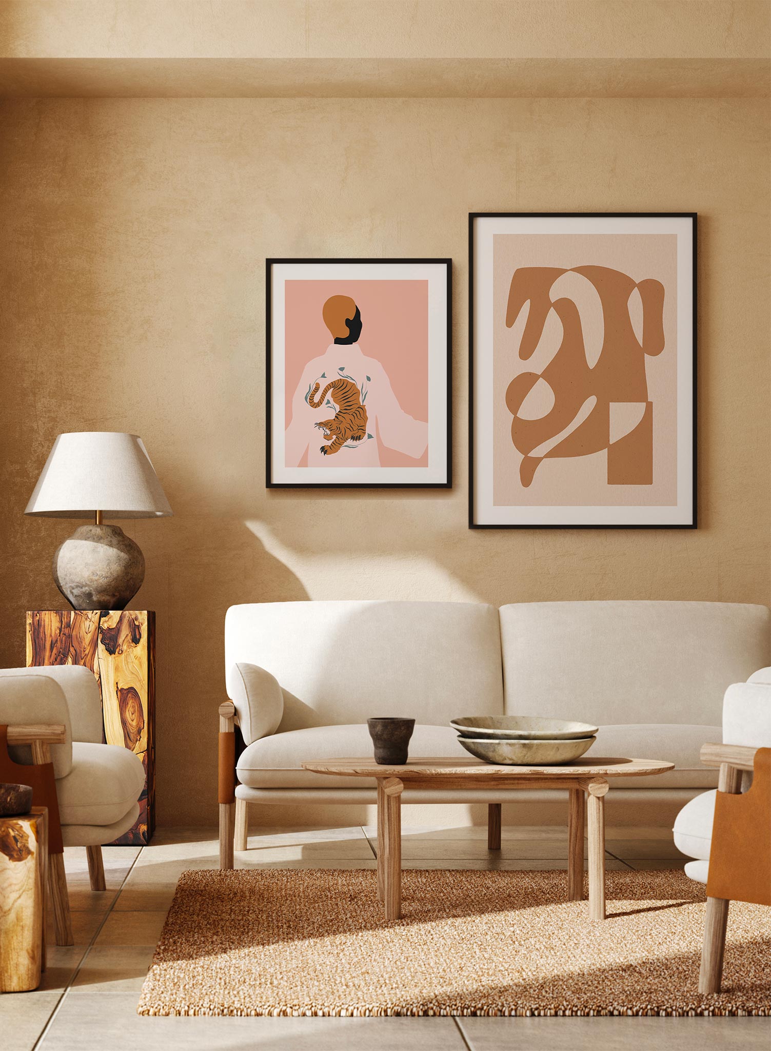 Melting Ochre is a minimalist abstract illustration of a big unusual shape with holes by Opposite Wall.