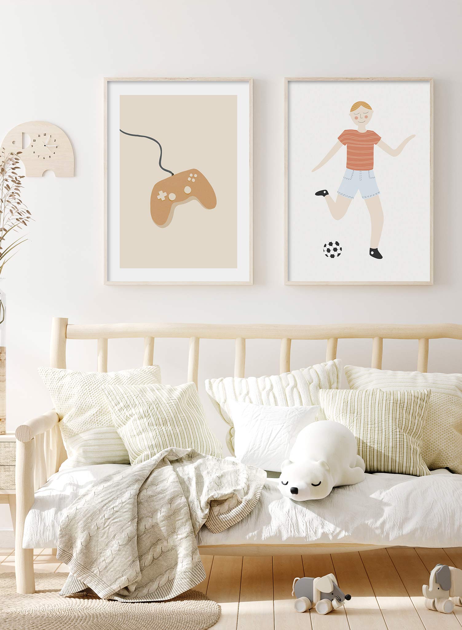 Perfect Score is a minimalist illustration by Opposite Wall of a traditional wired game controller.