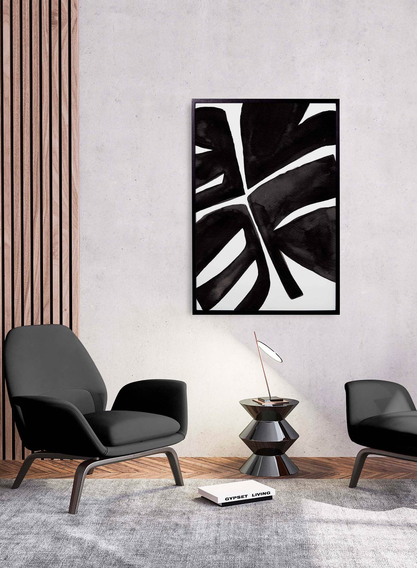 Minimalist Monstera is a minimalist illustration by Opposite Wall of the close-up of a leaf pattern drawn in ink.