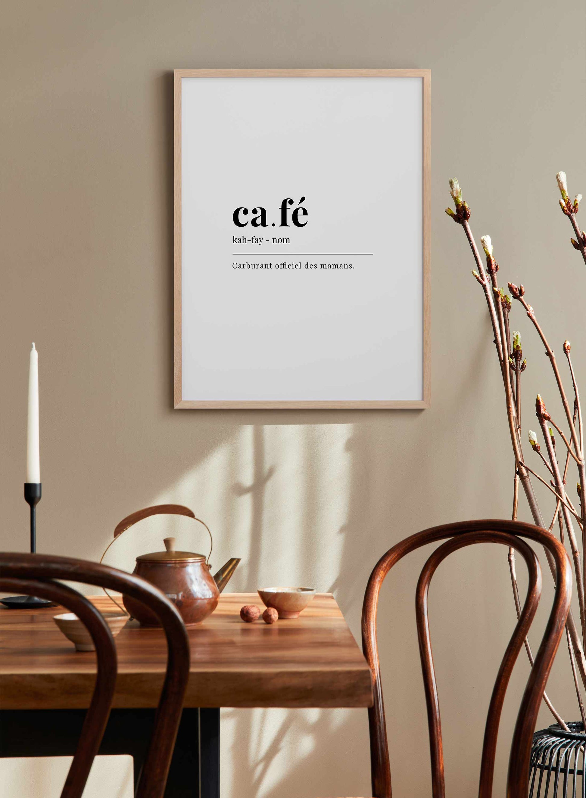 Coffee definition in french typography, Poster | Oppositewall.com