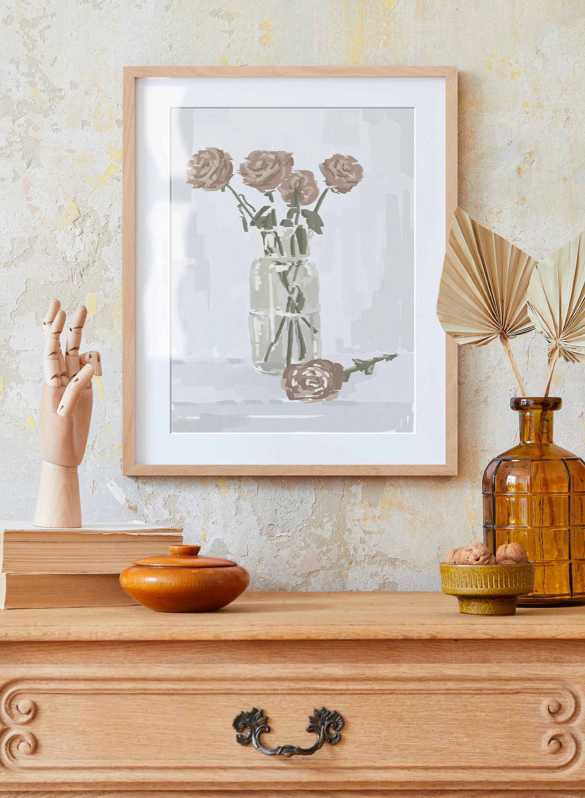 Vintage illustration of a still life flower bouquet, Poster | Oppositewall.com