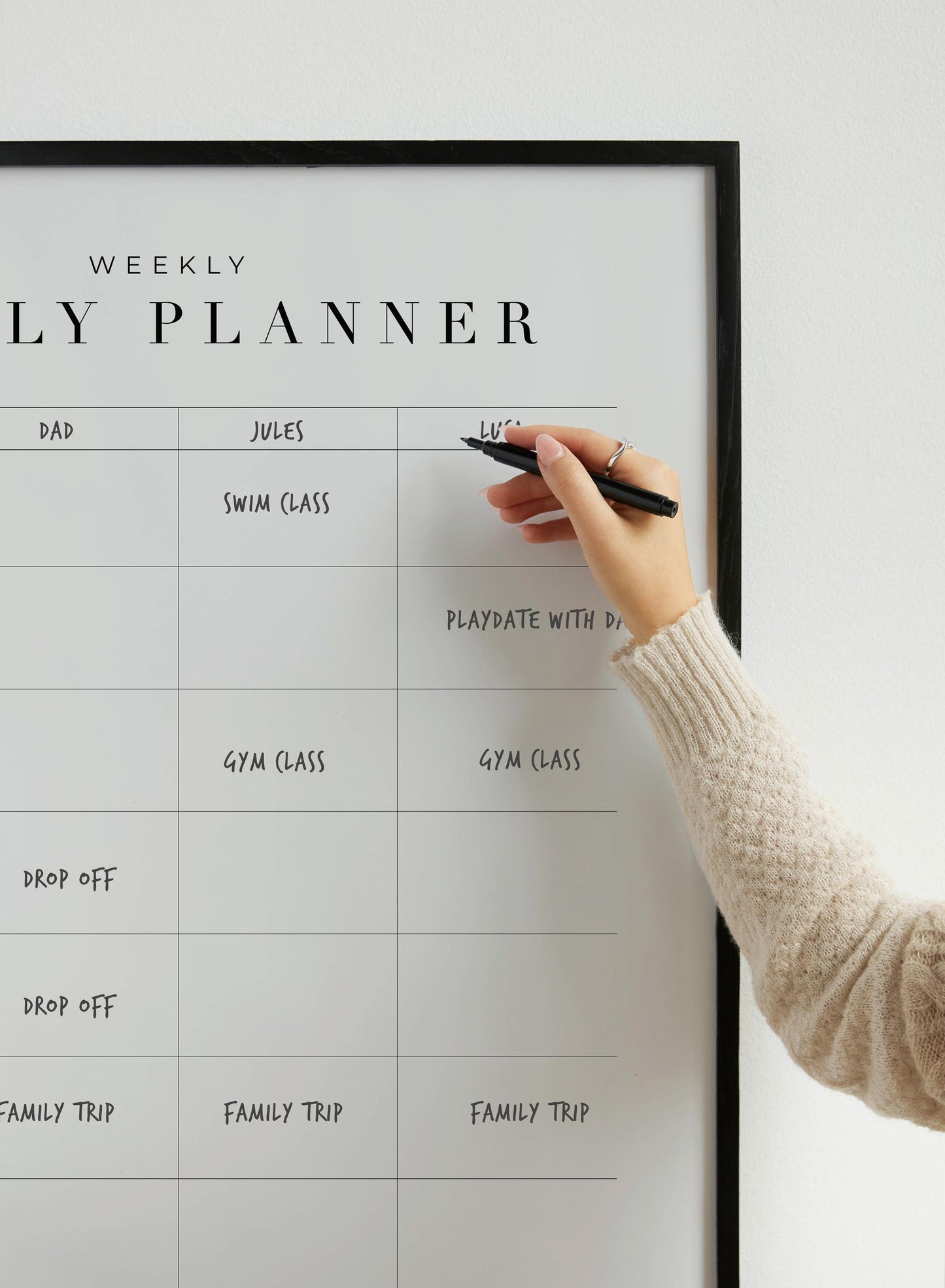Calendrier mensuel, Planificateur