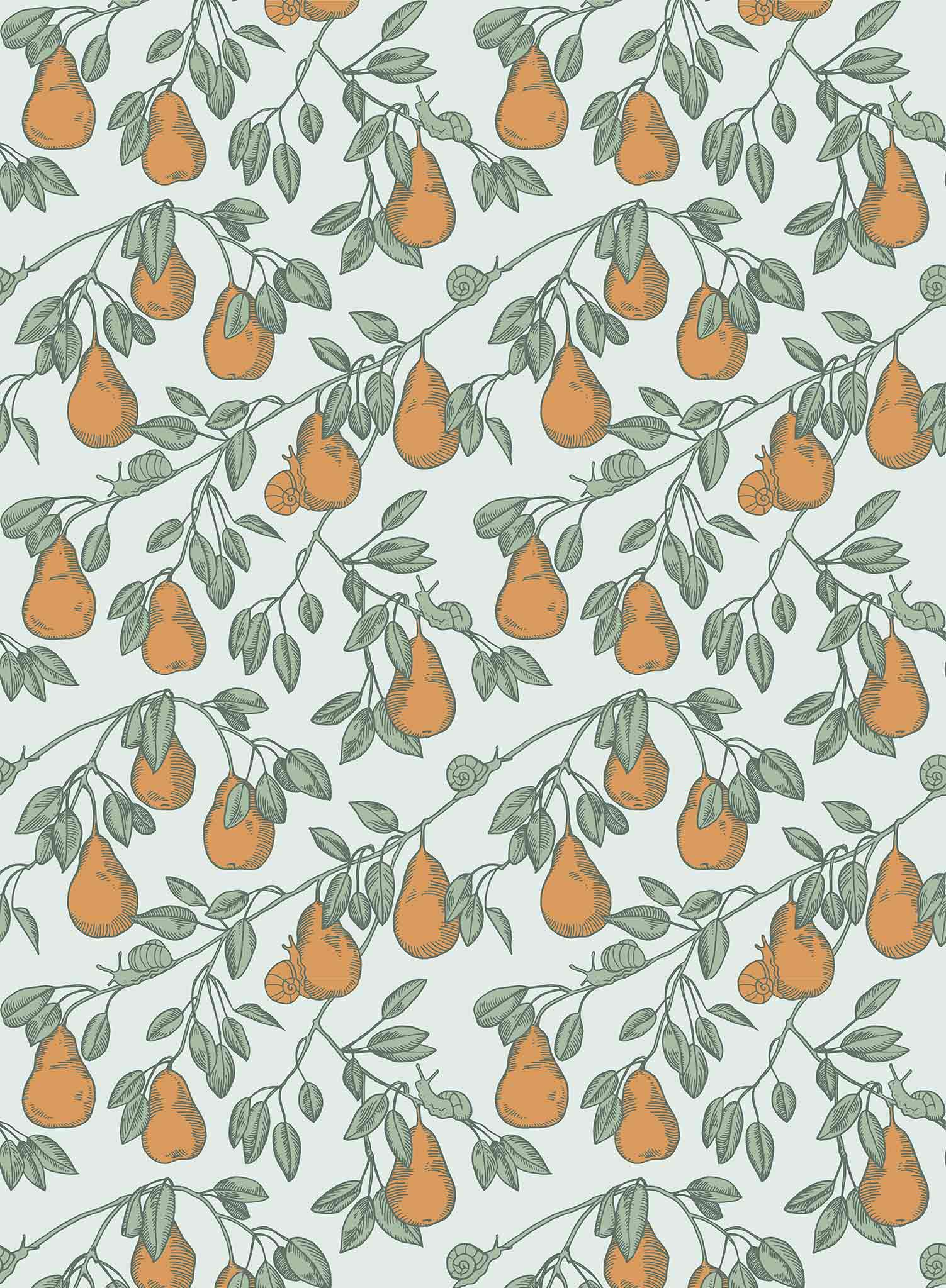 Scroll Thyme/Pear Wallpaper | Morris & Co by Sanderson Design
