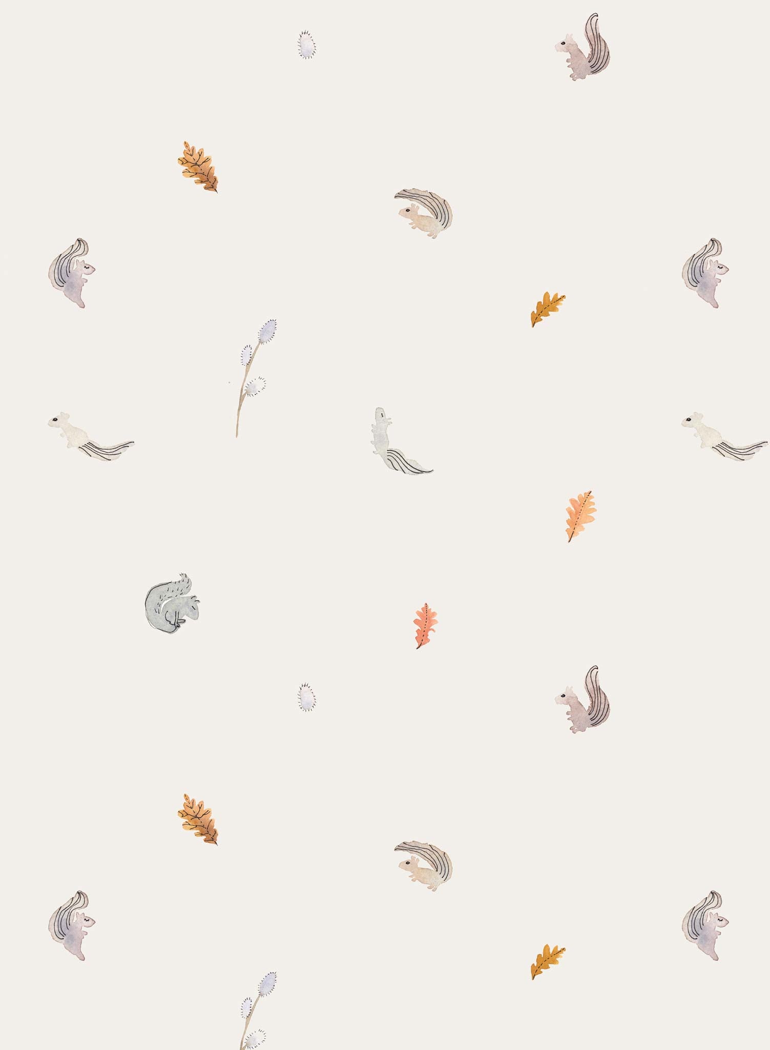 Squirrel Friends is a Minimalist wallpaper by Opposite Wall of colorful squirrels.