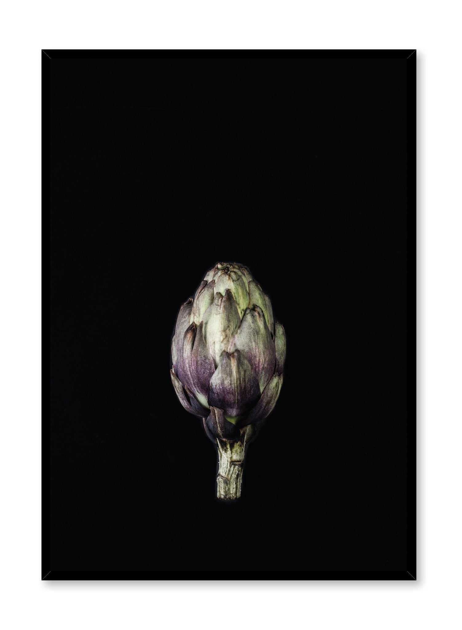 Minimalist poster by Opposite Wall with Globe on Black artichoke photography