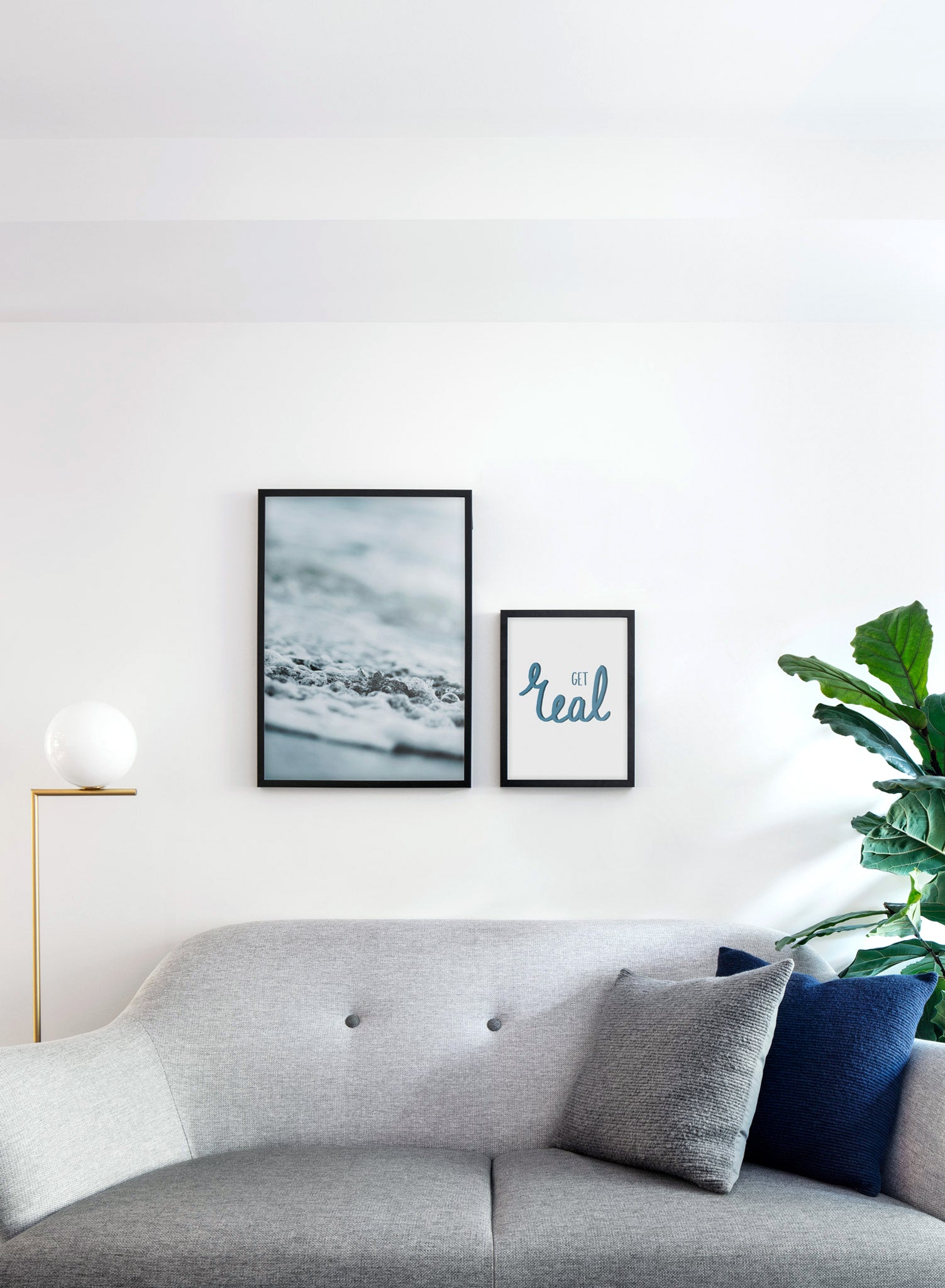 Scandinavian poster by Opposite Wall with Shore art photo - Living room with a sofa