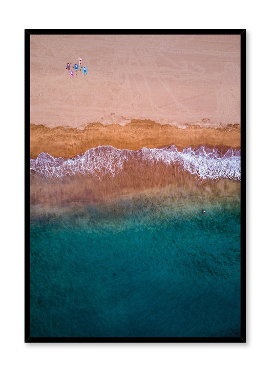 Scandinavian art print by Opposite Wall with aerial art photo of The Beach