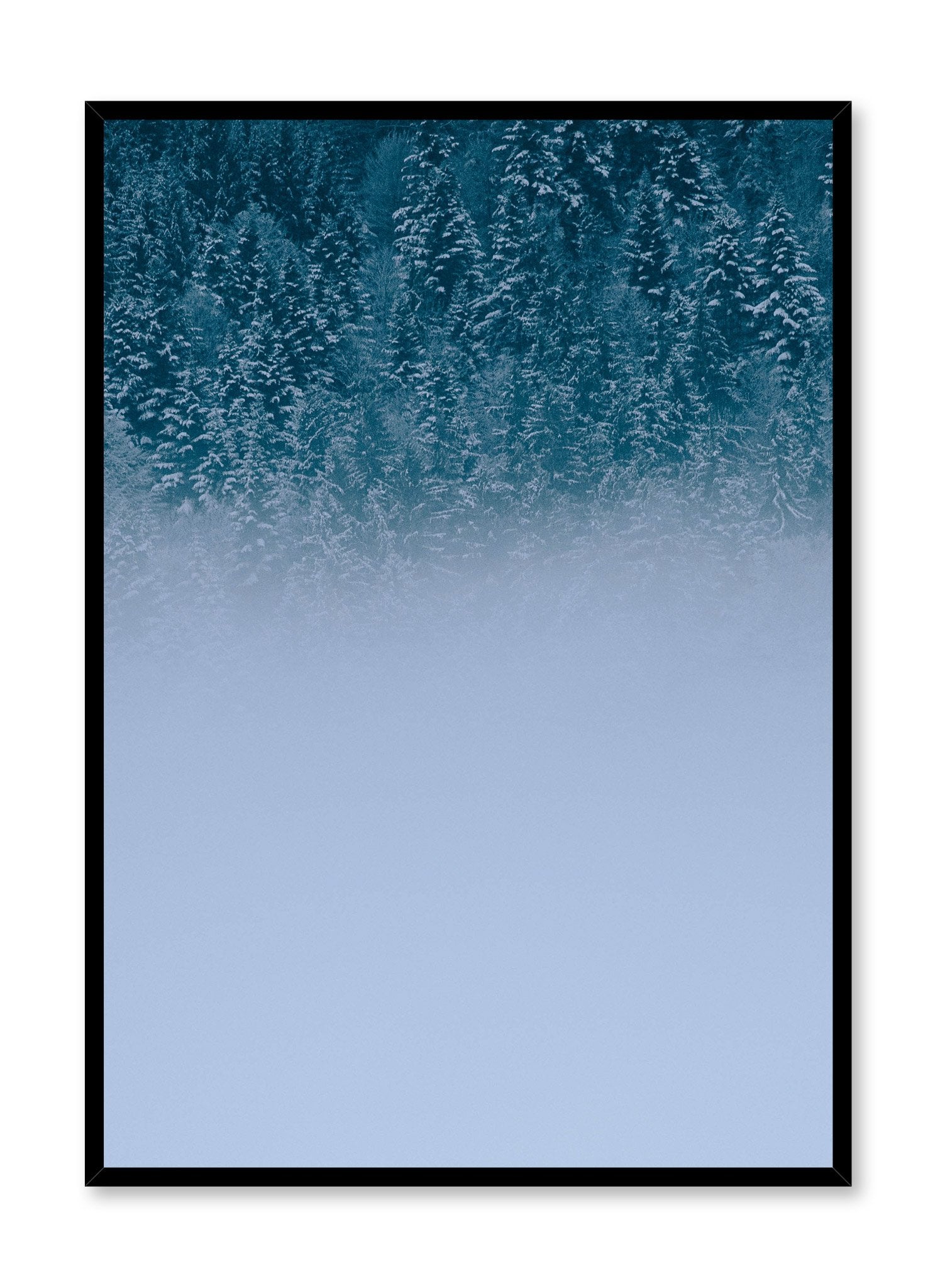 Minimalist design poster by Opposite Wall with misty Winter Forest photography