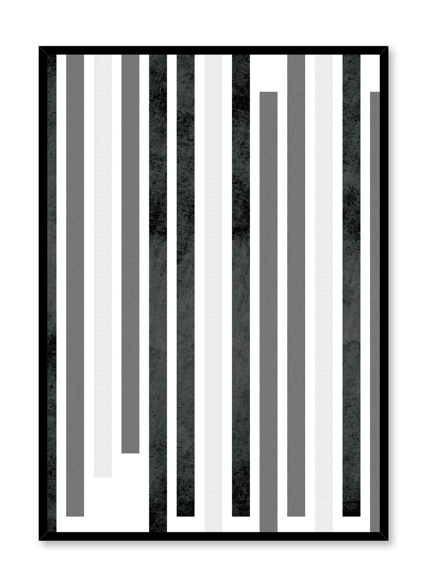 Scandinavian art print by Opposite Wall with Zoom Out black and white graphic textured lines design