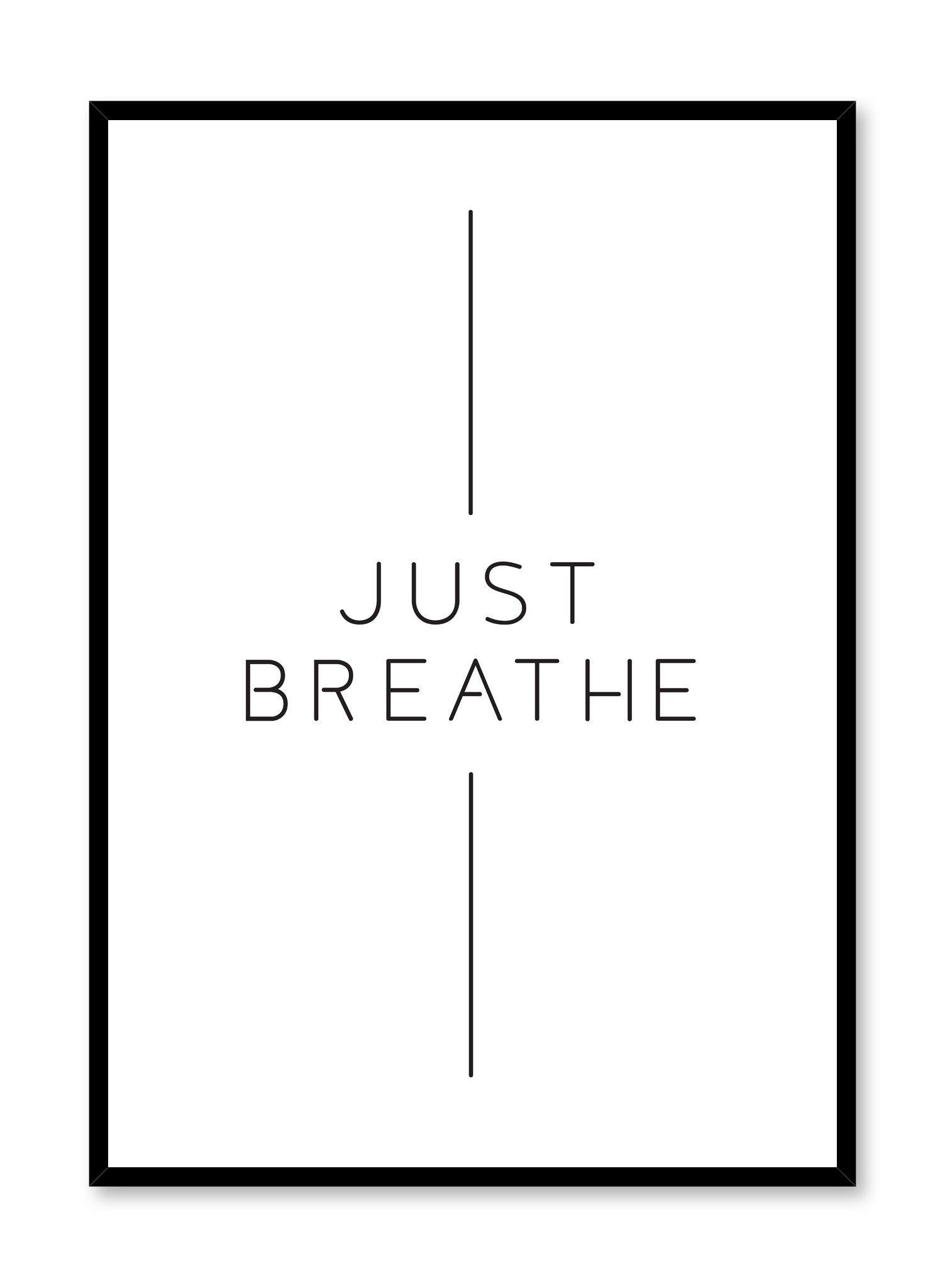 Modern minimalist art print by Opposite Wall with graphic Breathe design