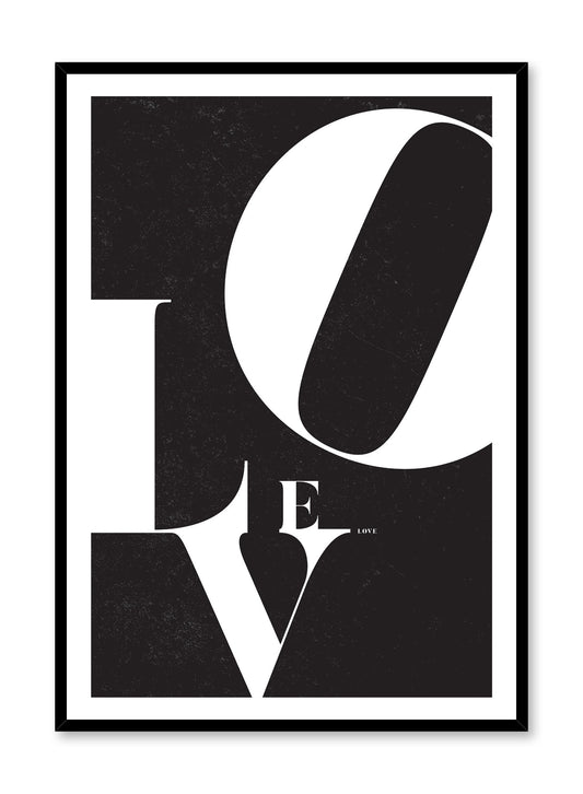 Scandinavian poster by Opposite Wall with trendy black and white Love typo graphic design
