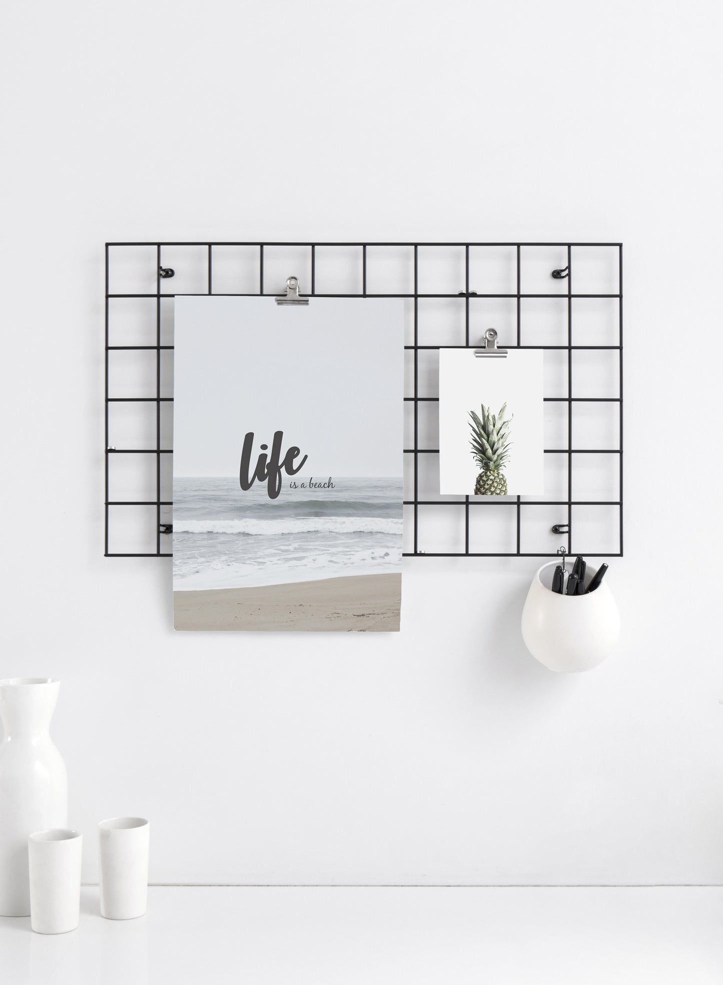 Minimalist art print by Opposite Wall with Life is a beach typography design on art photo - Kitchen