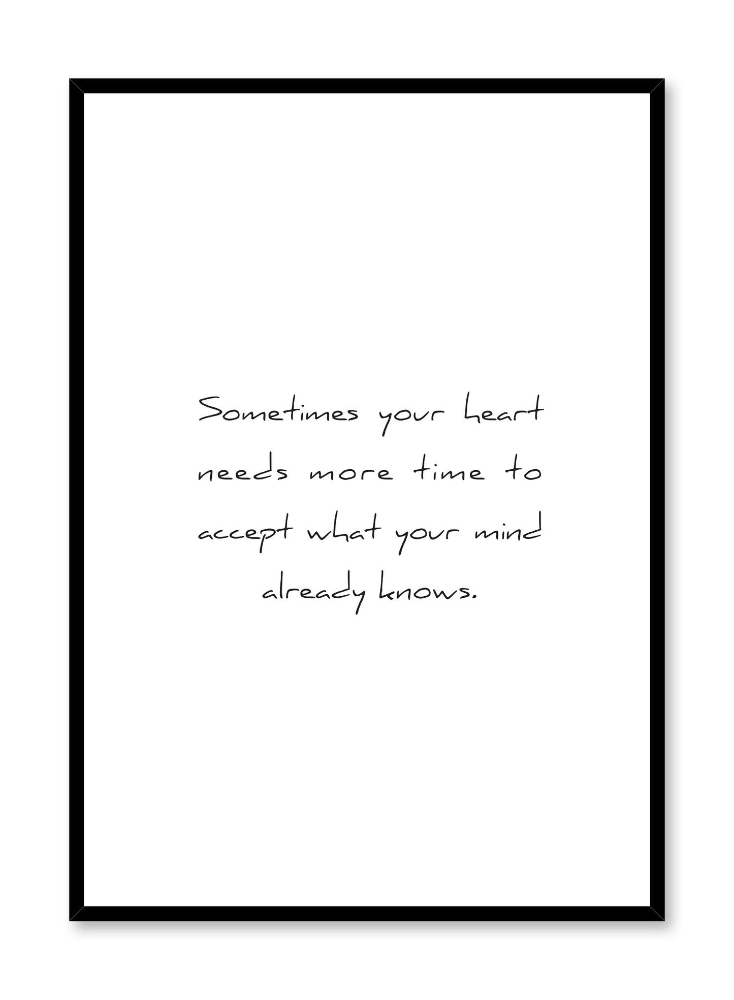Scandinavian art print by Opposite Wall with inspirational Heart and Mind quote