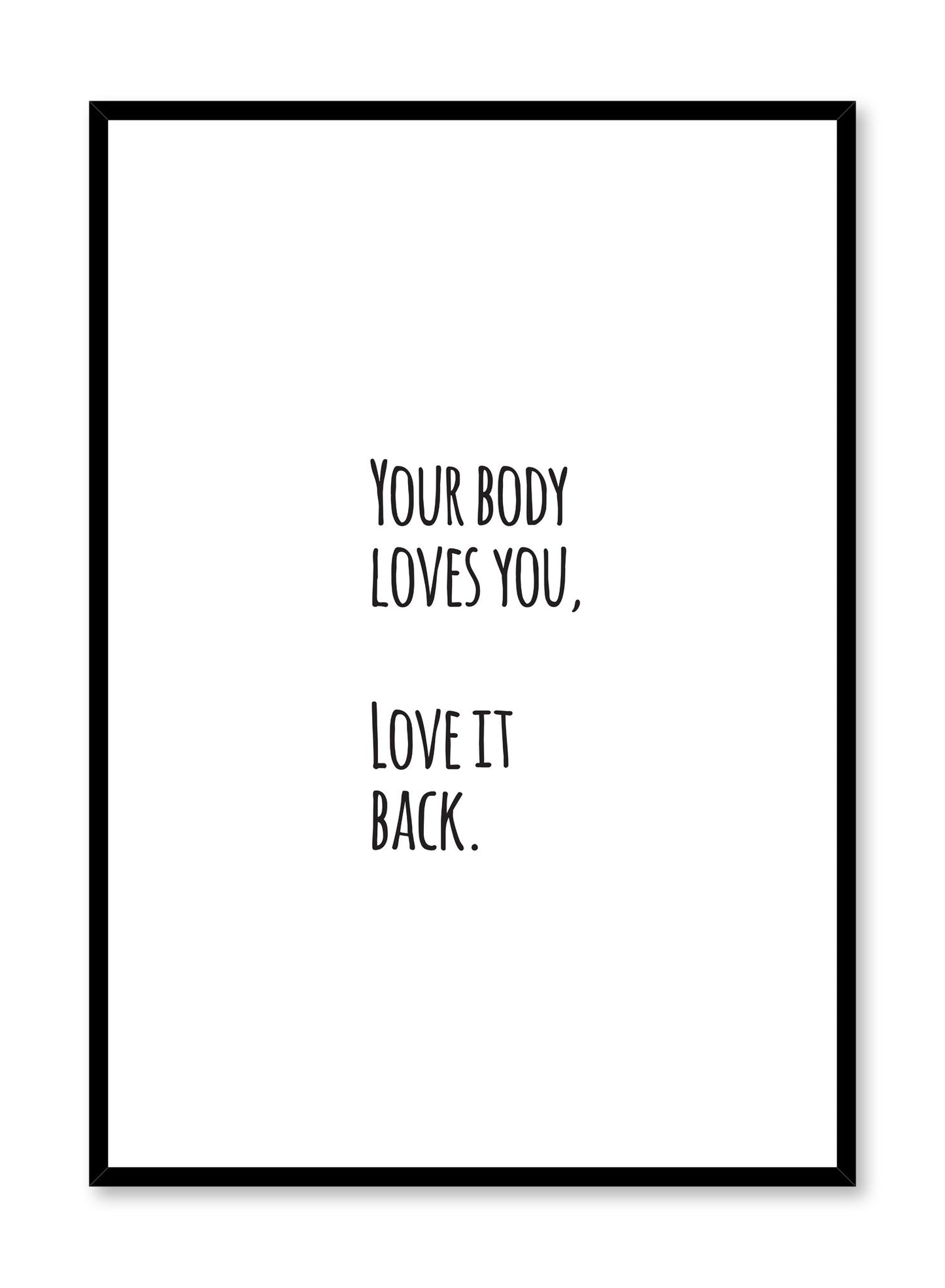 Scandinavian art print by Opposite Wall with graphic motivational Self Love quote design