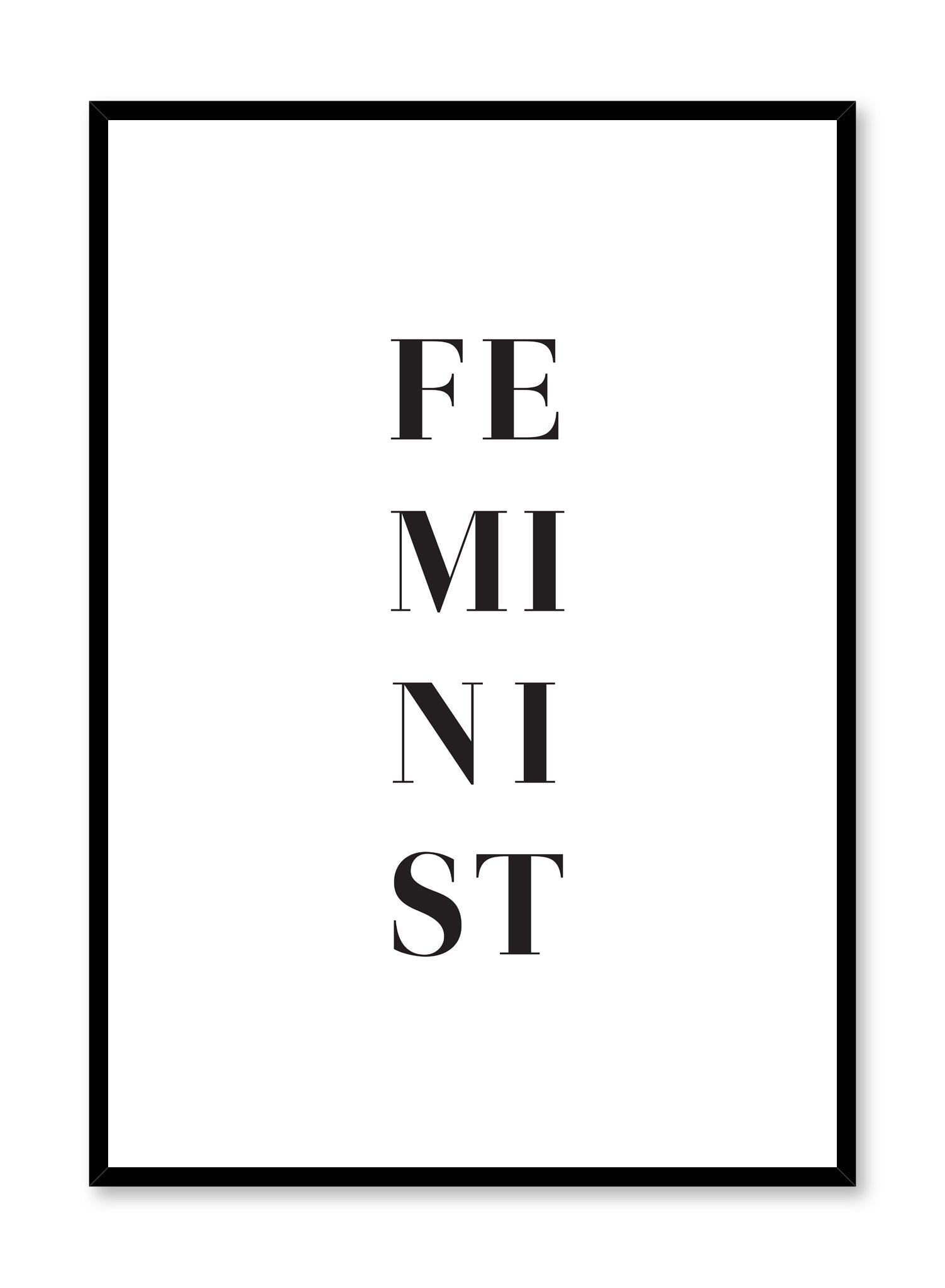 Minimalist poster by Opposite Wall with trendy Feminist graphic typography design