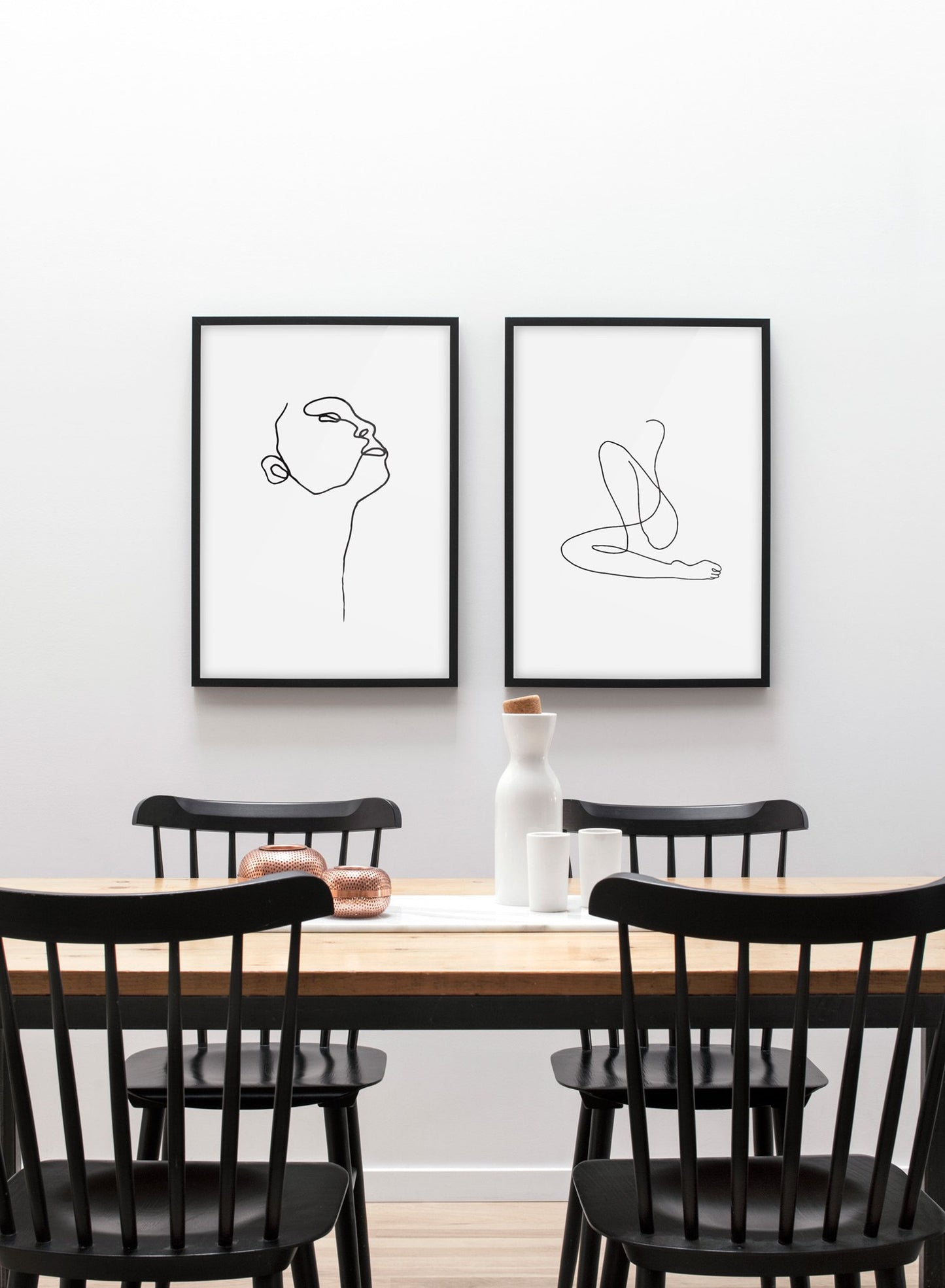 Modern minimalist poster by Opposite Wall with abstract illustration of Flow and profile - dinning room