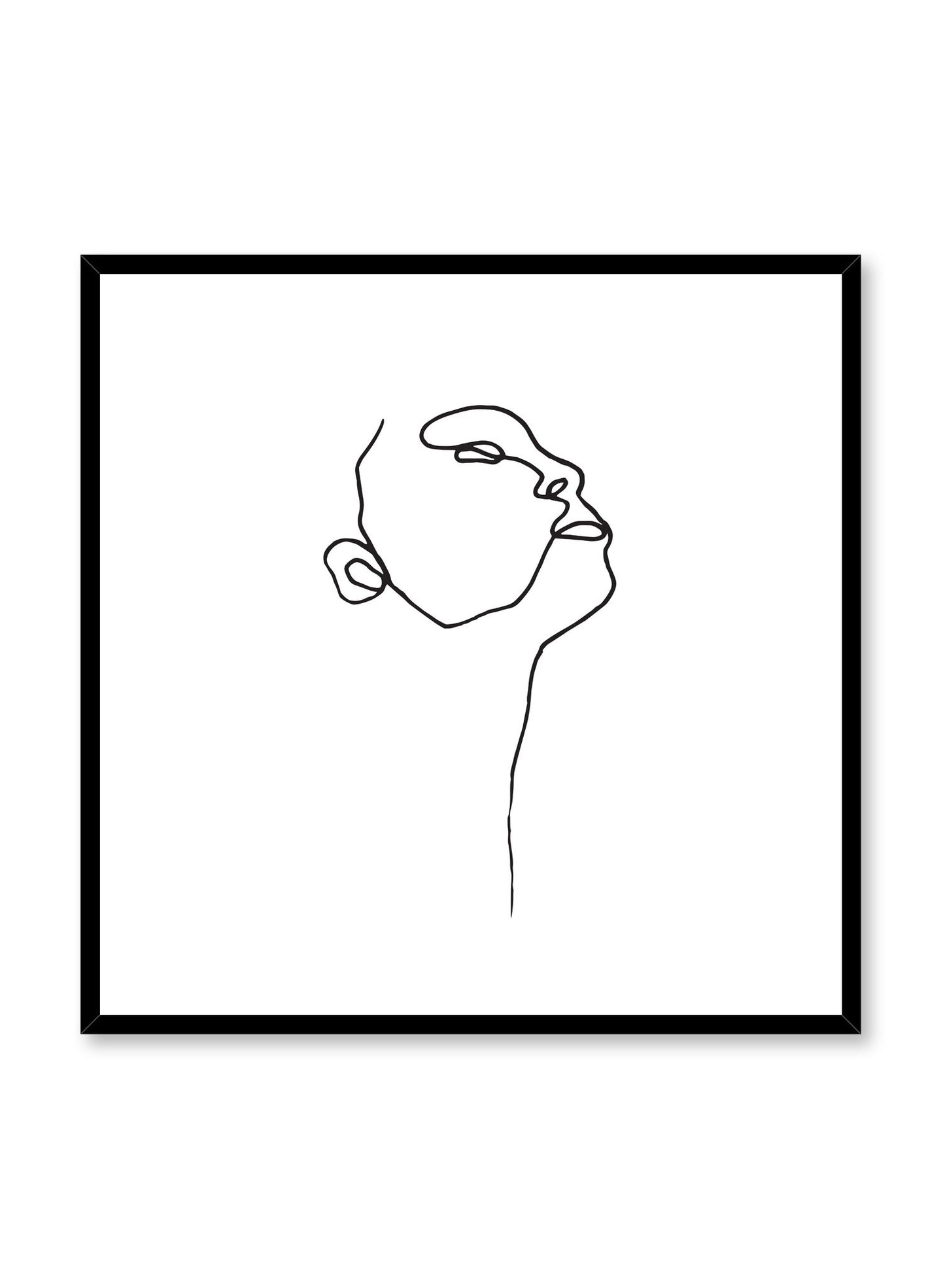 Modern minimalist poster by Opposite Wall with abstract illustration of Profile in square format