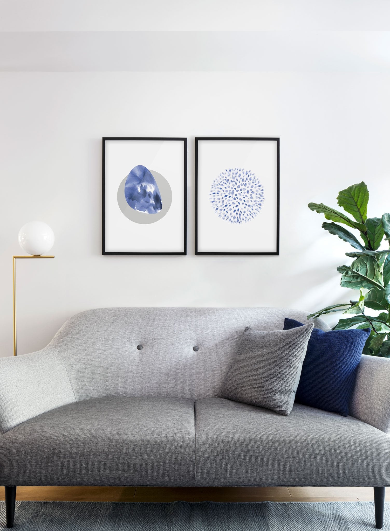 Modern minimalist poster by Opposite Wall with abstract illustration of Fade into night and dreams - living room