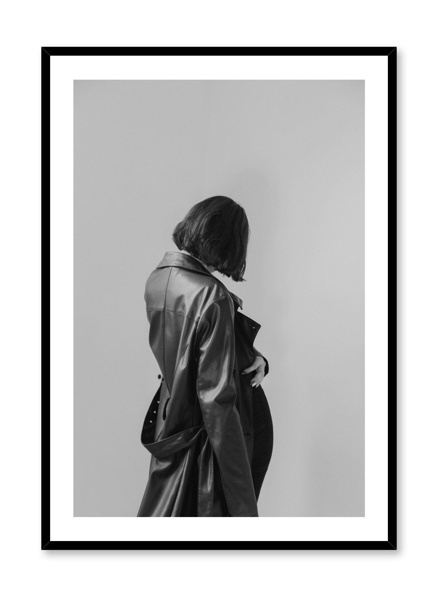 Modern minimalist poster by Opposite Wall with black and white fashion woman