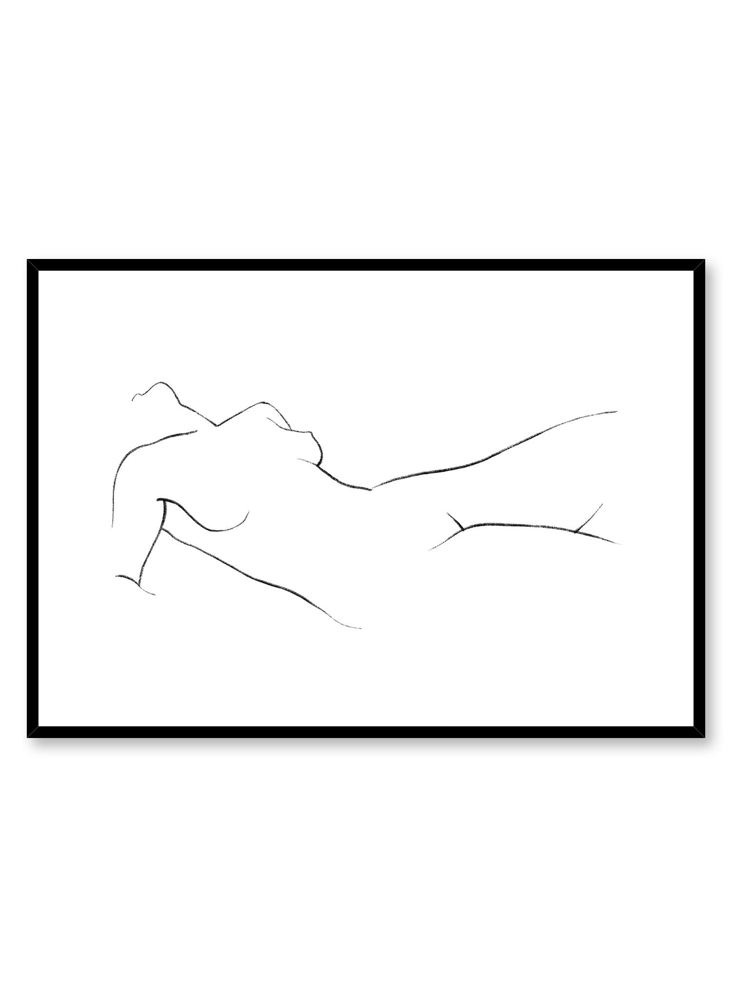 Modern minimalist poster by Opposite Wall with abstract illustration of Nude Landscape