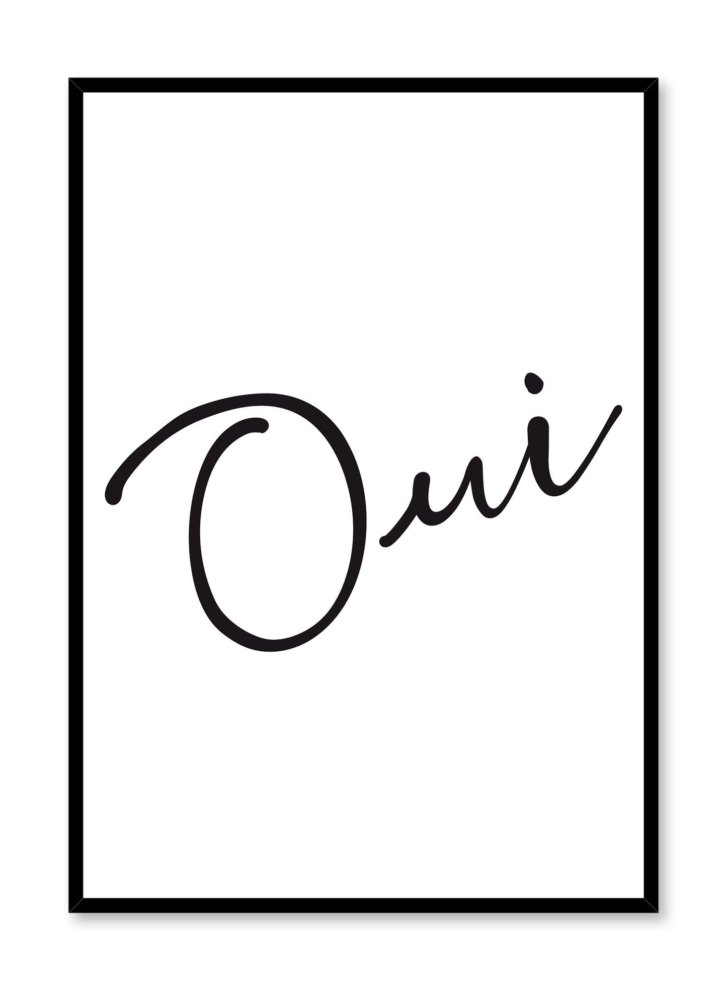 Scandinavian art print by Opposite Wall with typography - Oui