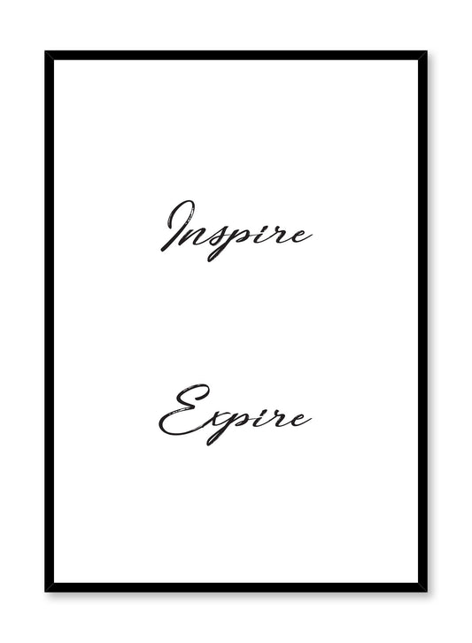 Inspire – Expire minimalist typography art print by Opposite Wall