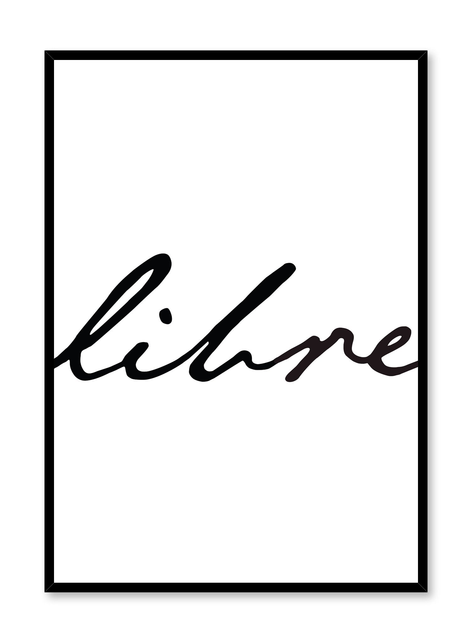 Libre minimalist typography art print by Opposite Wall