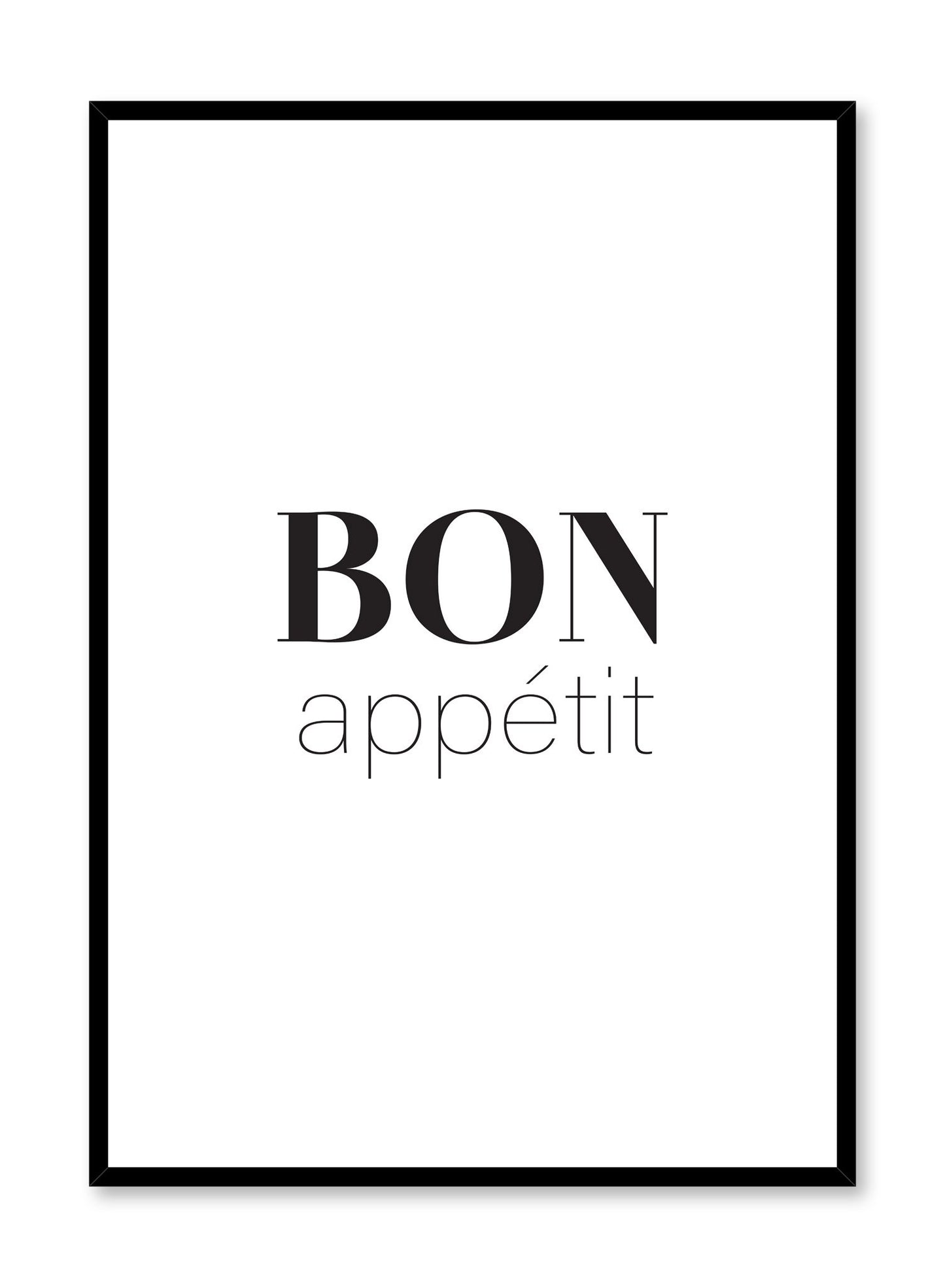 Modern minimalist art print by Opposite Wall with Modern minimalist art print by Opposite Wall with graphic Bon appétit