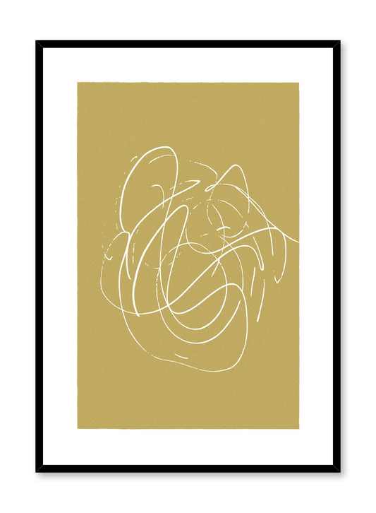 Scandinavian poster by Opposite Wall with hand-made art design with yellow swirls