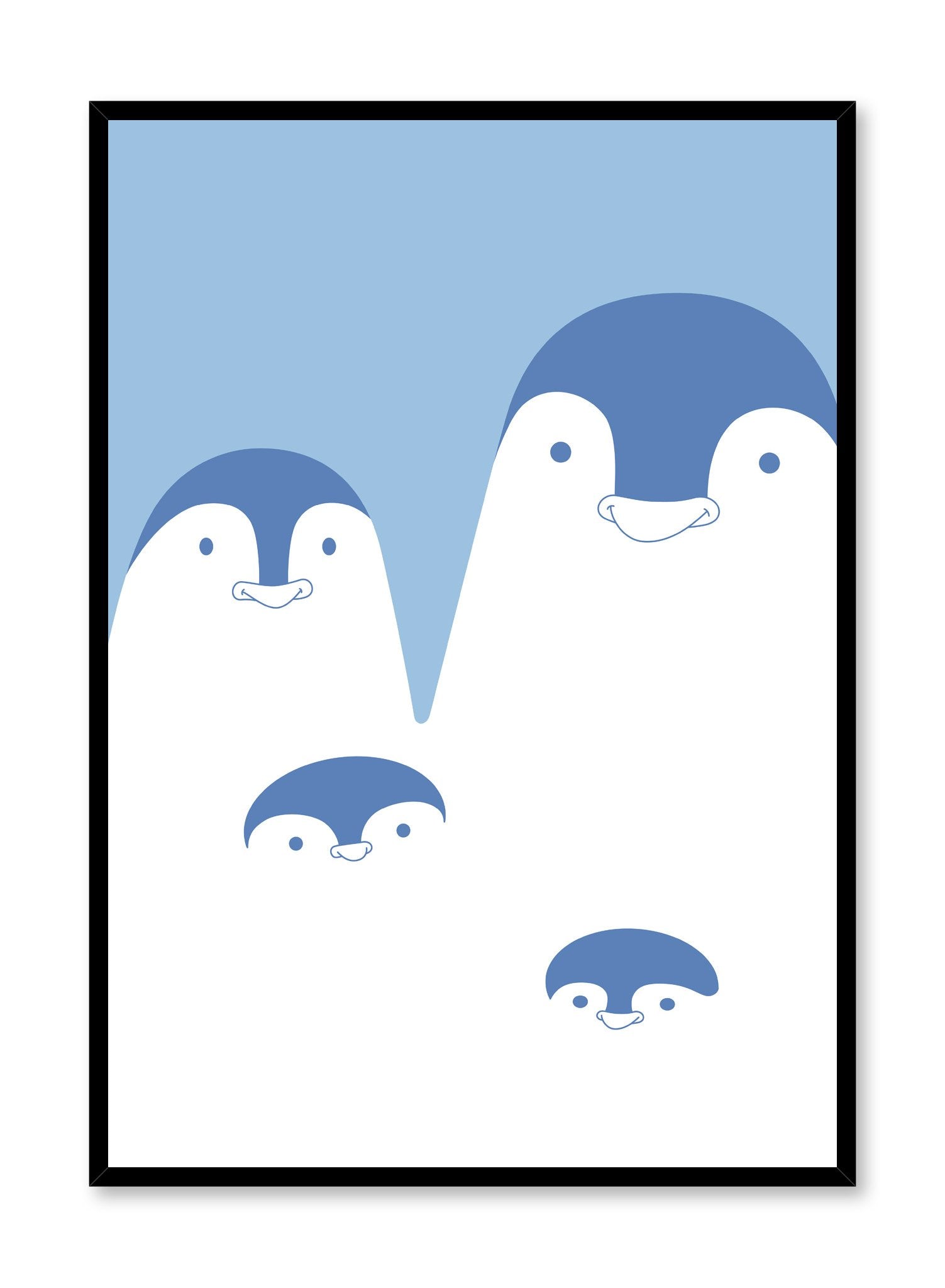 Modern minimalist poster by Opposite Wall with kids illustration of penguins