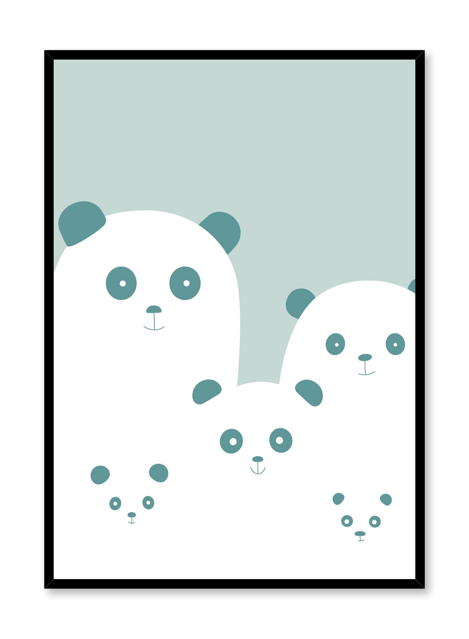 Modern minimalist poster by Opposite Wall with kids illustration of pandas