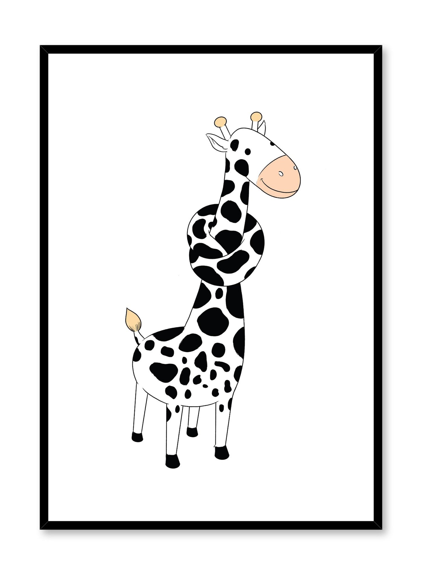 Modern minimalist poster by Opposite Wall with kids illustration of a giraffe