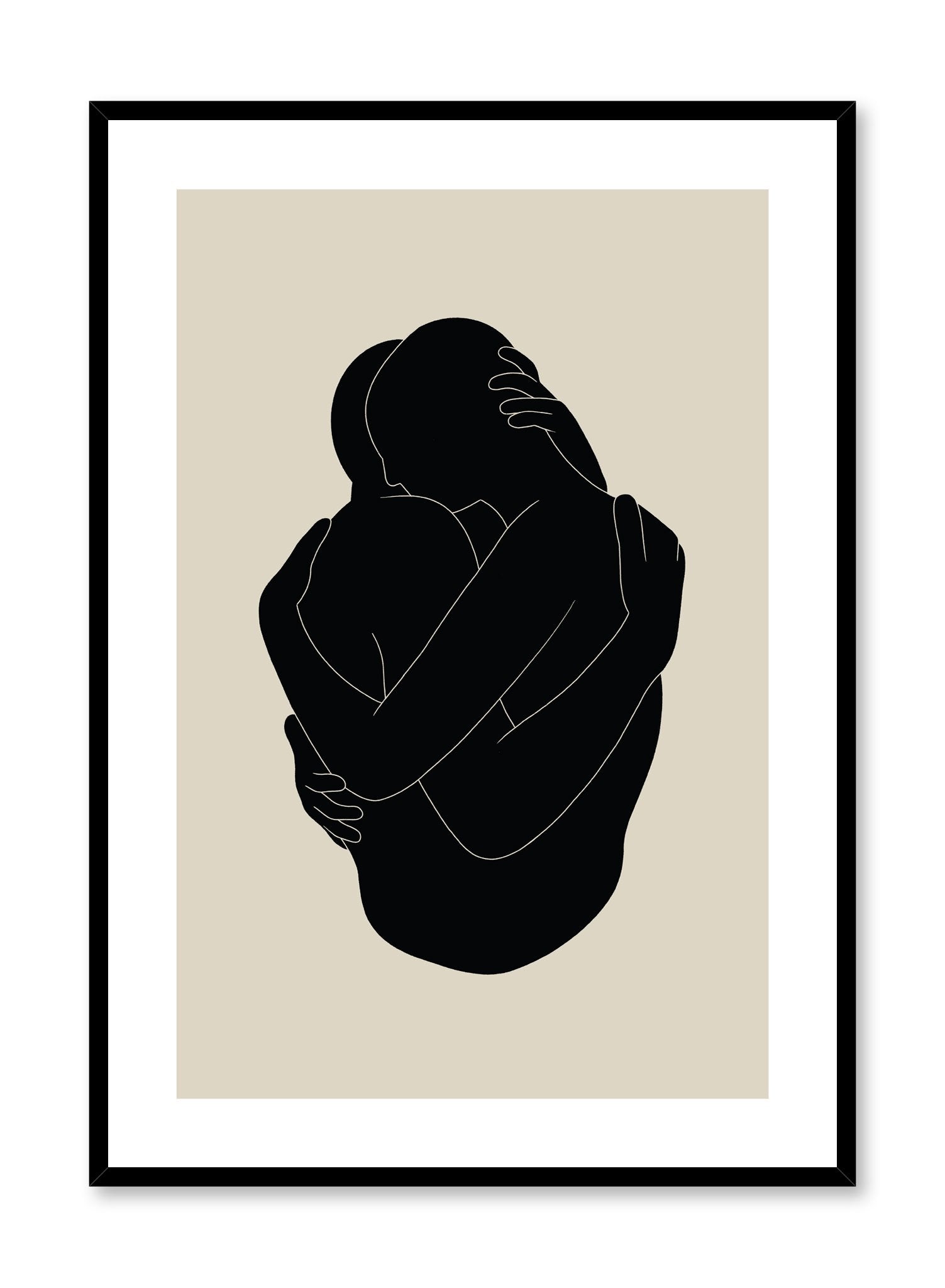 Minimalist design poster by Opposite Wall with abstract embracing couple