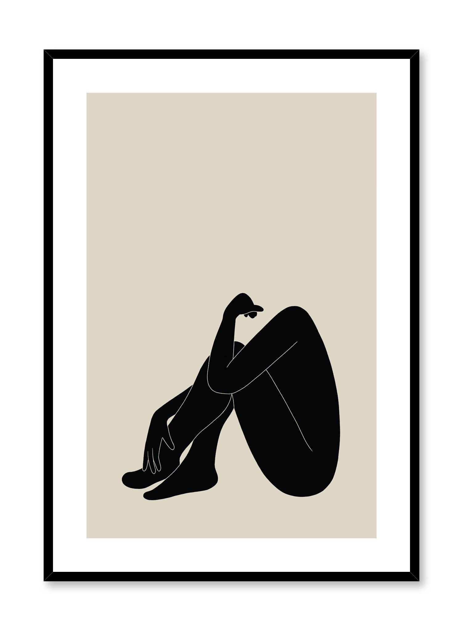 Minimalist design poster by Opposite Wall with abstract woman sitting in contemplation
