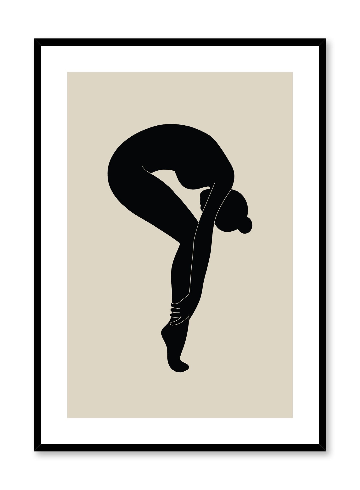Minimalist design poster by Opposite Wall with abstract woman bending forward on pointe