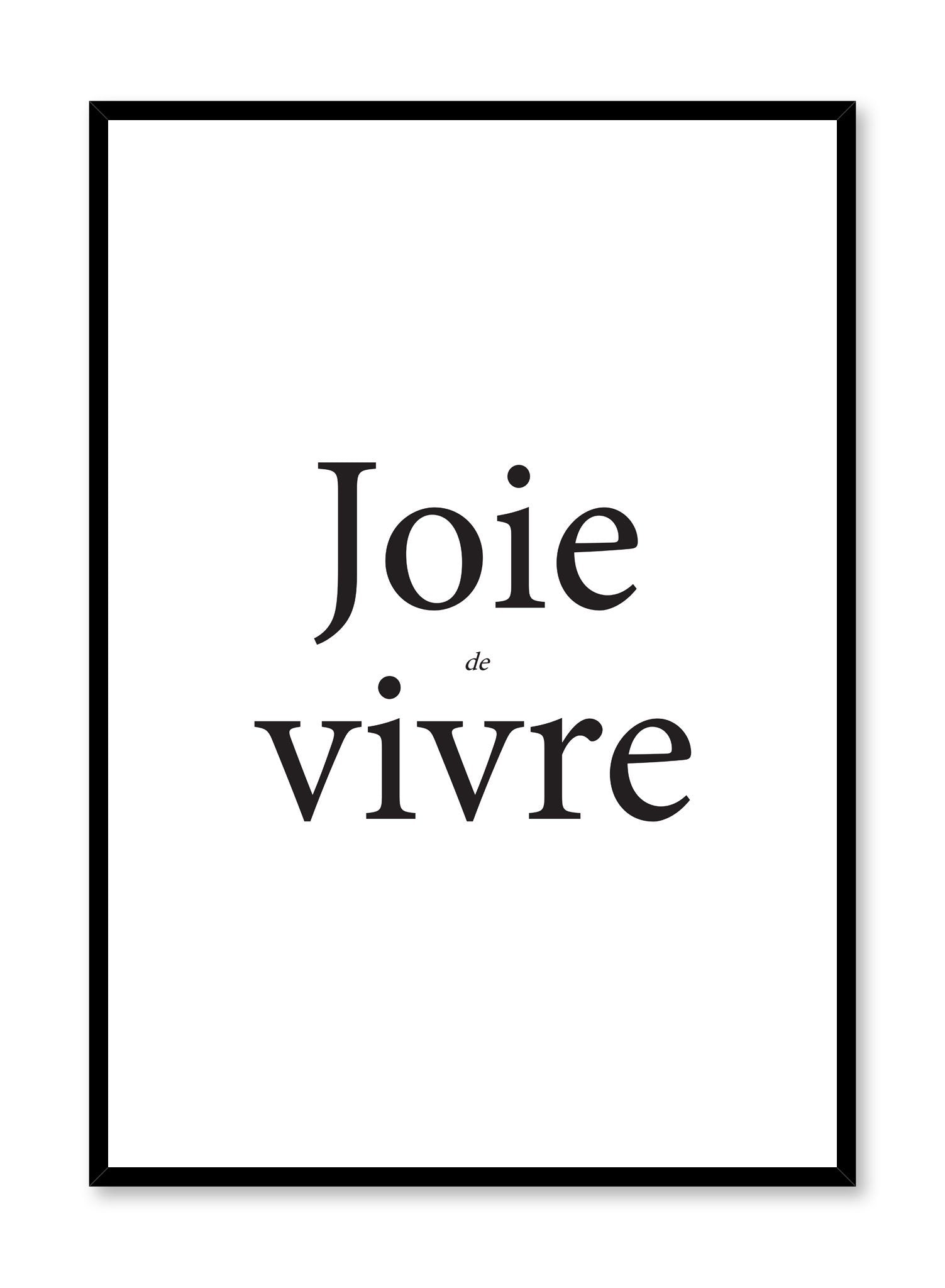 Joie de vivre modern minimalist typography art print by Opposite Wall