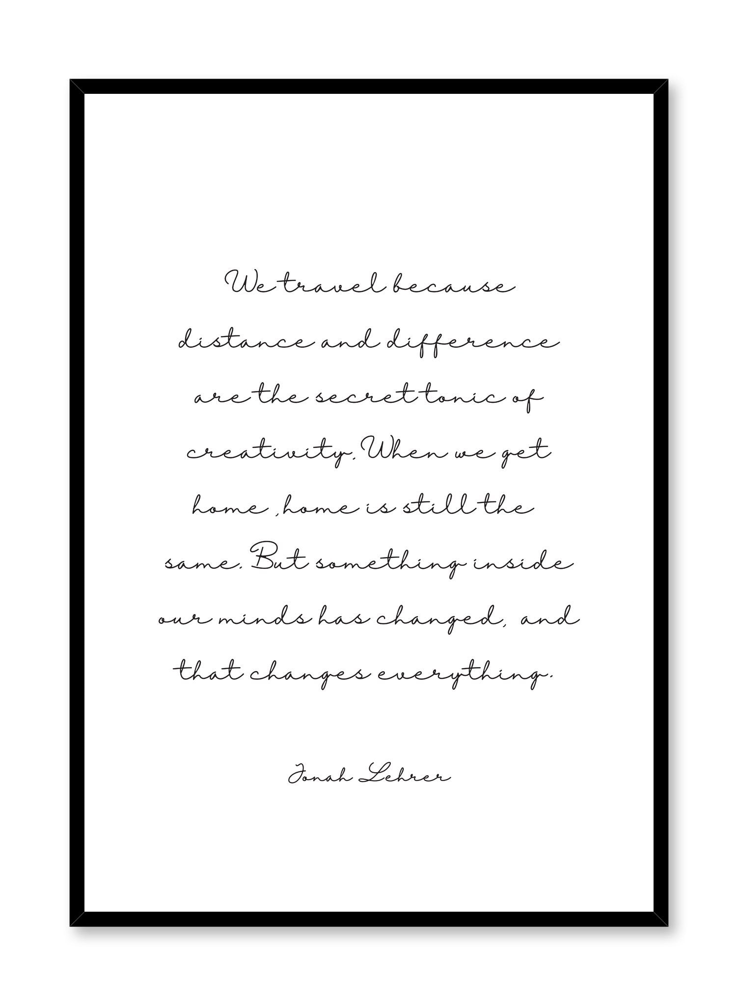 Travel quote modern minimalist typography art print by Opposite Wall