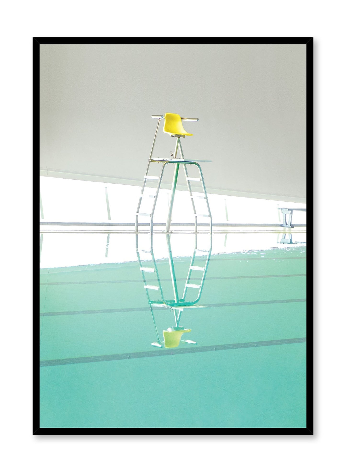 Minimalist design poster by Opposite Wall with photography of lifeguard chair by pool