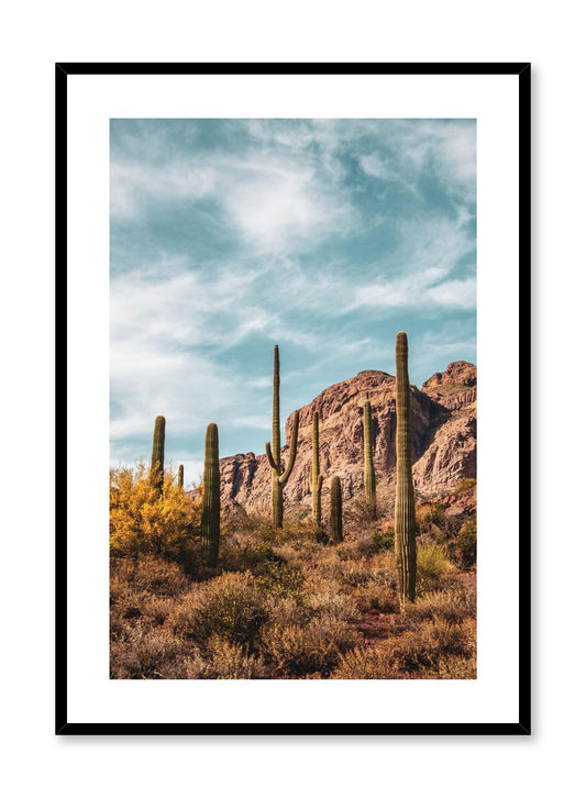 Minimalist design poster by Opposite Wall with photography of Arizona cactus landscape
