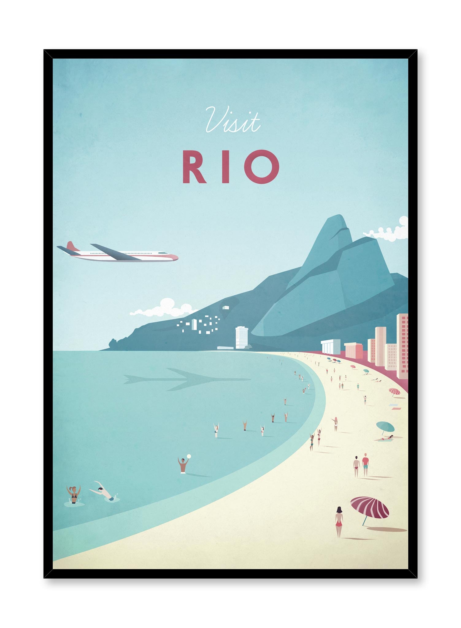 Modern minimalist travel poster by Opposite Wall with illustration of Rio, Brazil