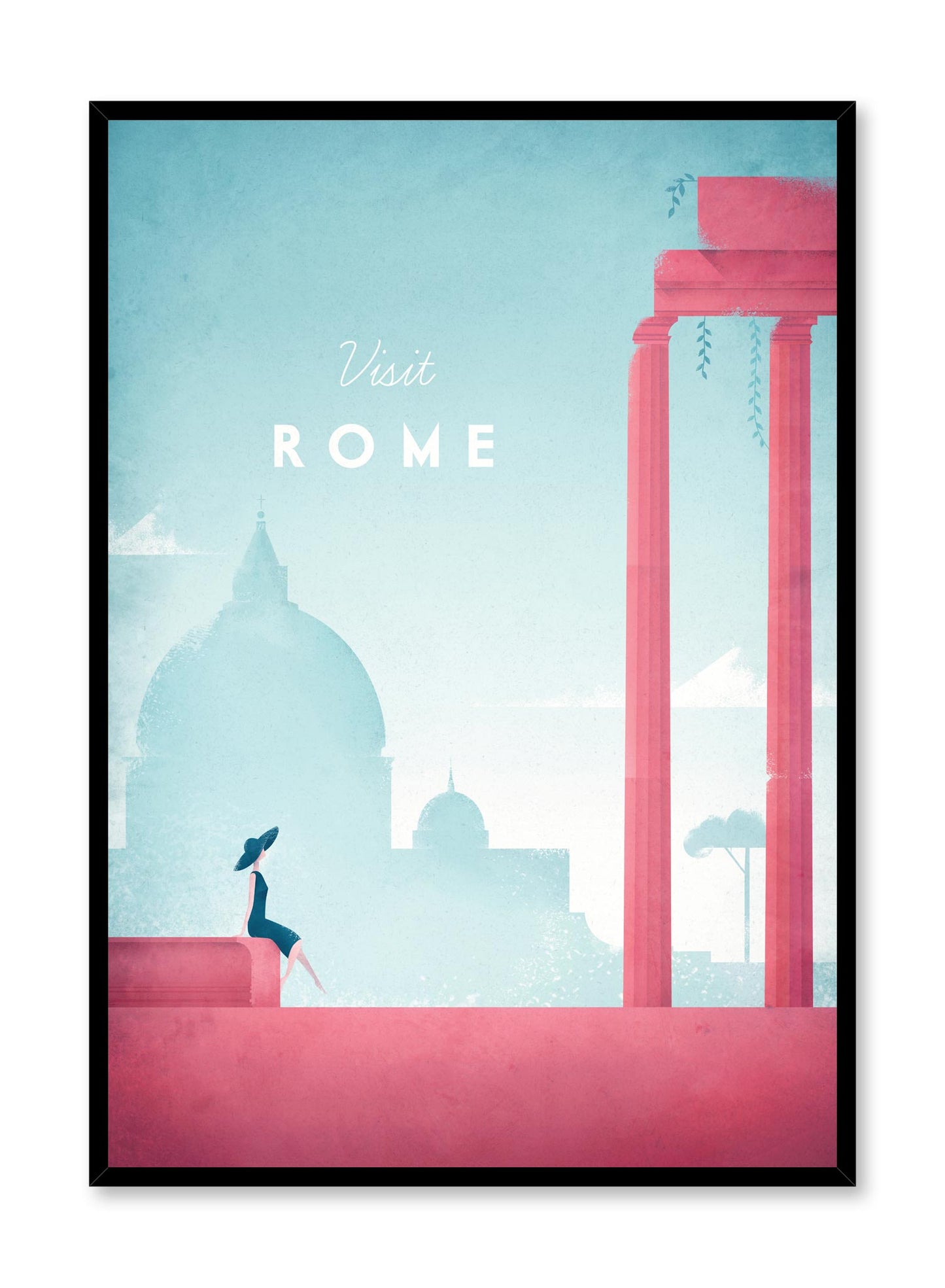 Modern minimalist travel poster by Opposite Wall with illustration of Rome