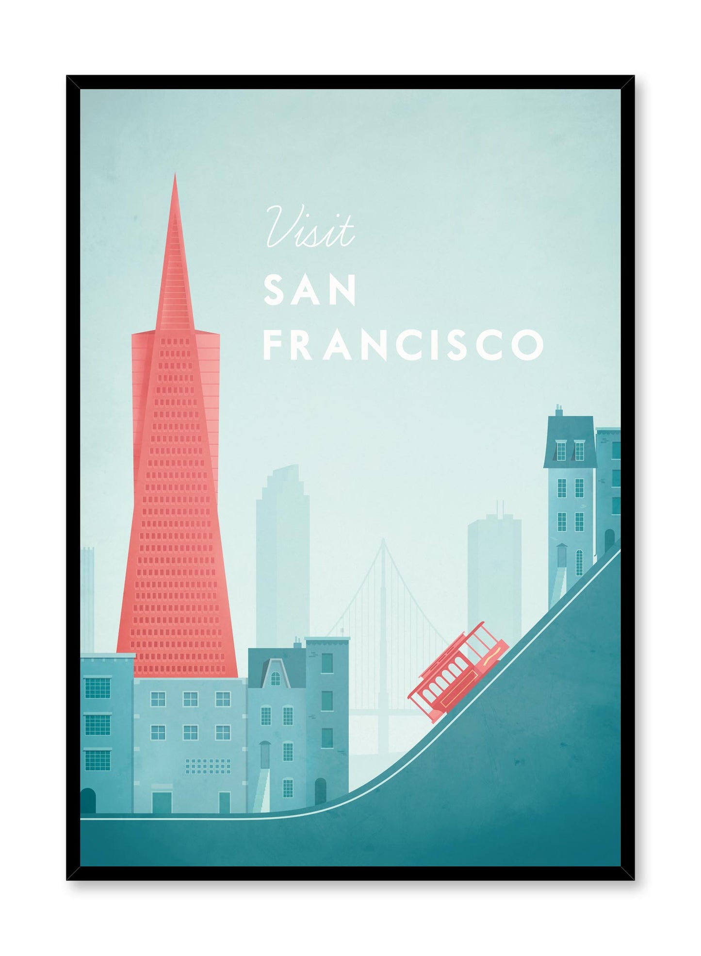 Modern minimalist travel poster by Opposite Wall with illustration of San Francisco