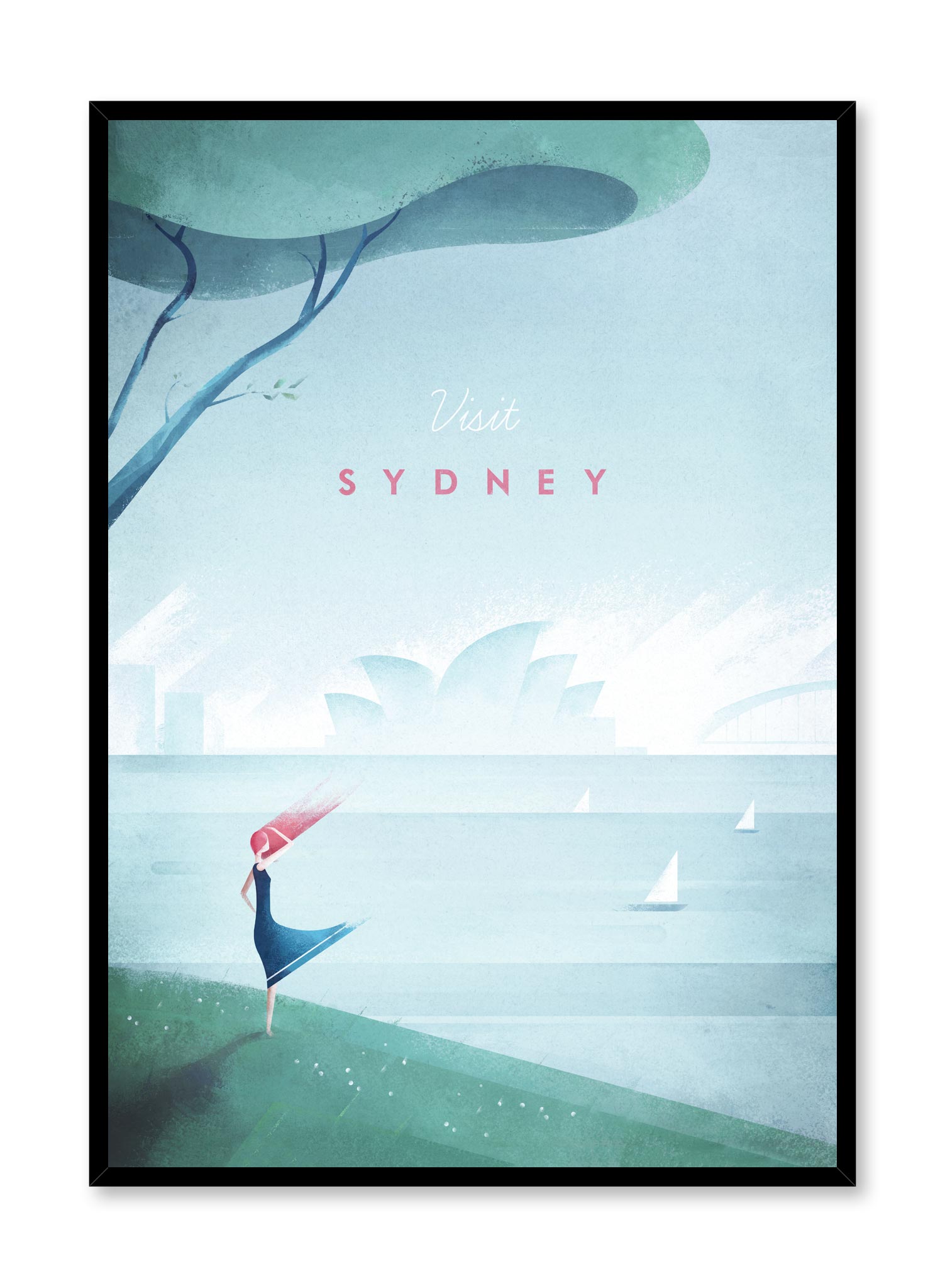 Modern minimalist travel poster by Opposite Wall with illustration of Sydney, Australia