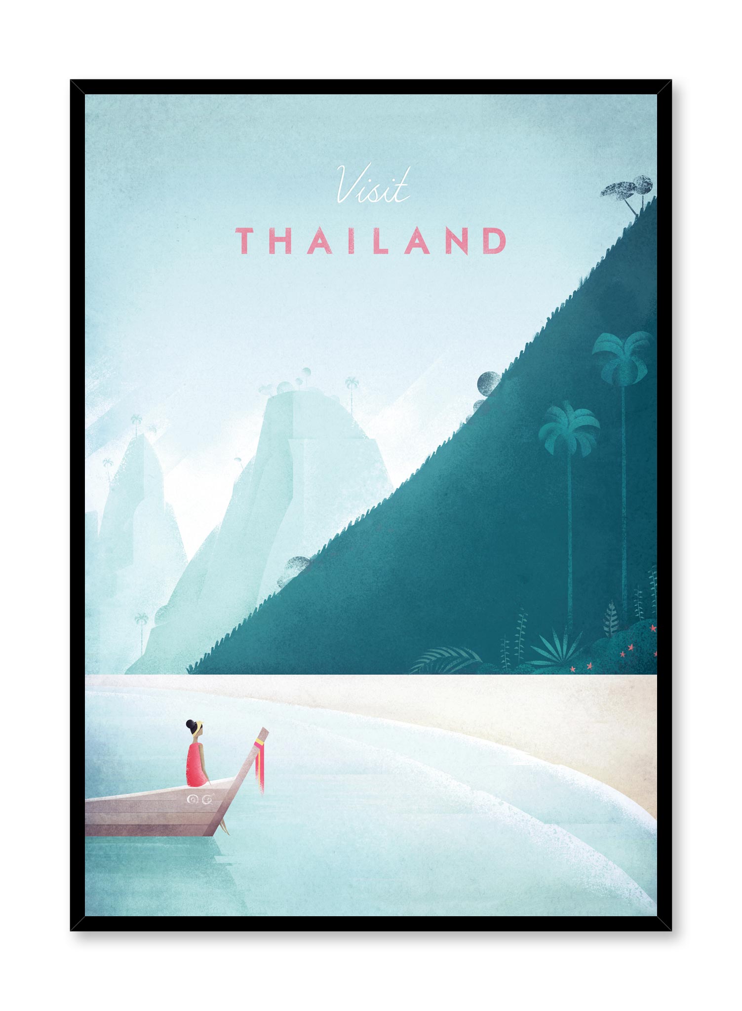 Modern minimalist travel poster by Opposite Wall with illustration of Thailand