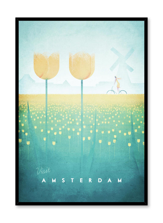 Modern minimalist travel poster by Opposite Wall with illustration of Amsterdam, Netherlands